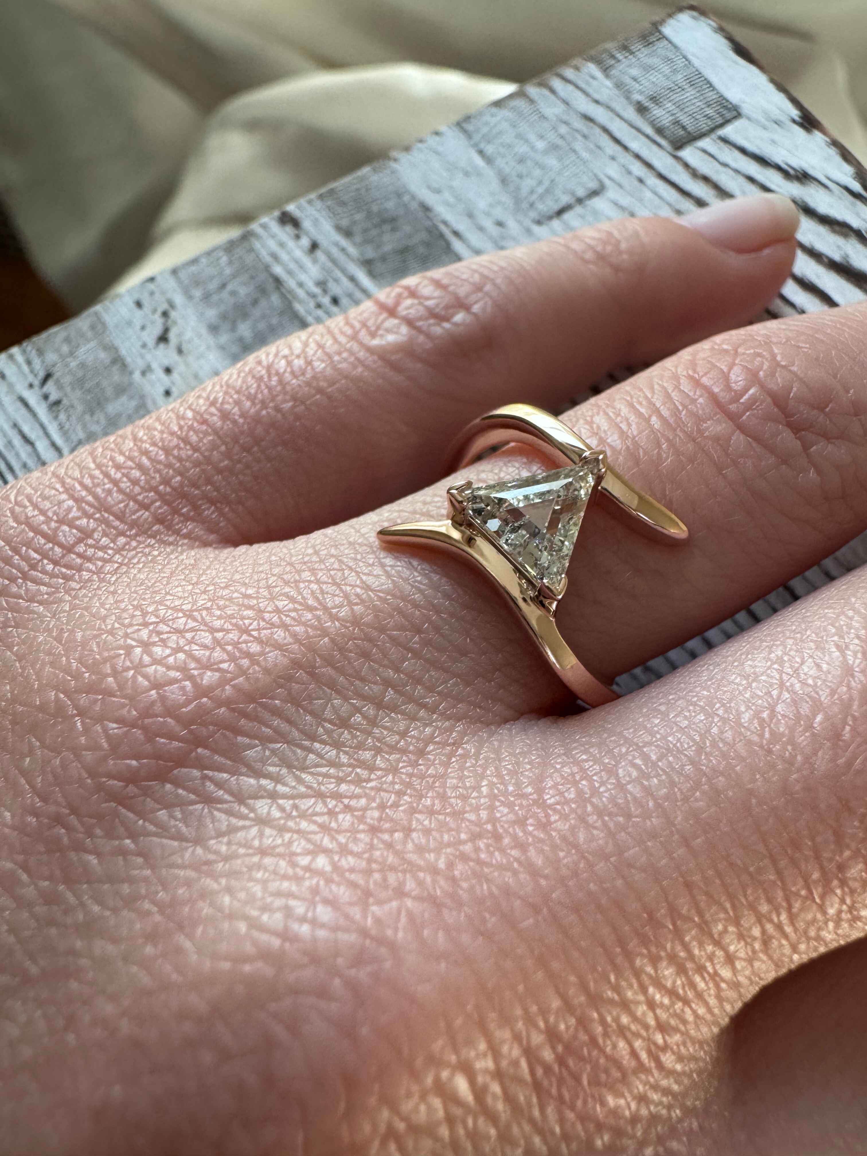 Triangle Diamond Custom Engagement Ring