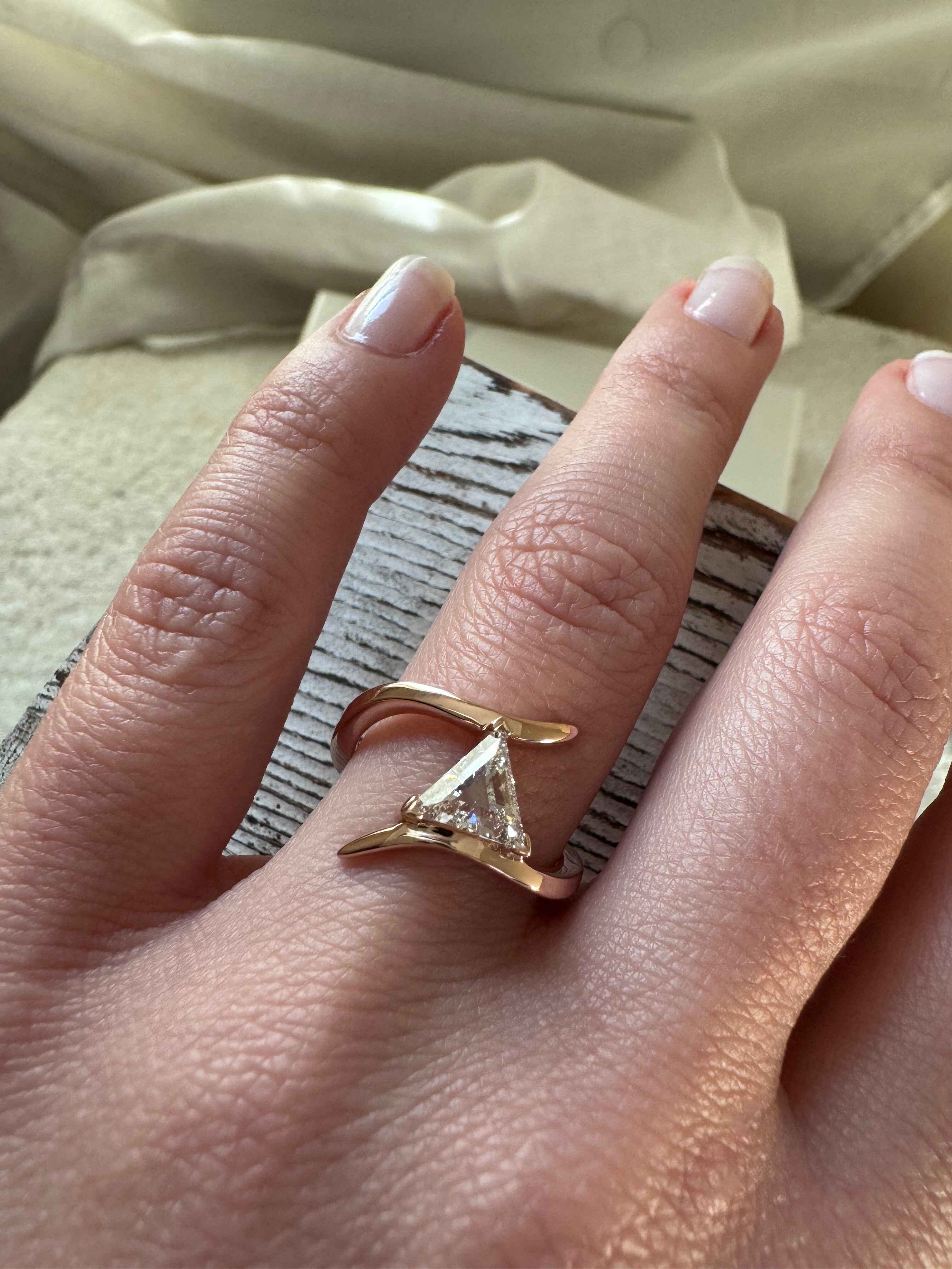 Triangle Diamond Custom Engagement Ring