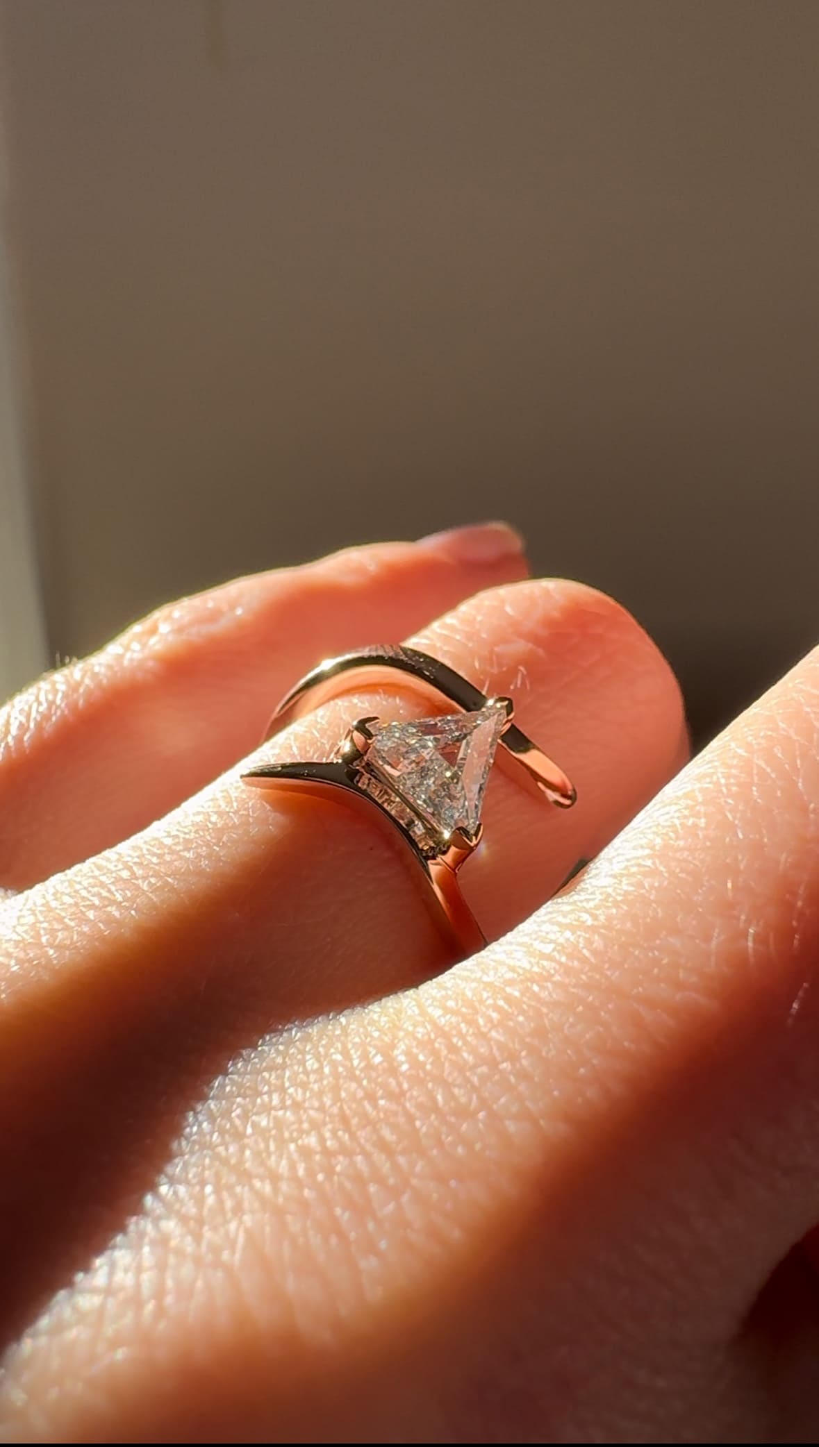 Triangle Diamond Custom Engagement Ring
