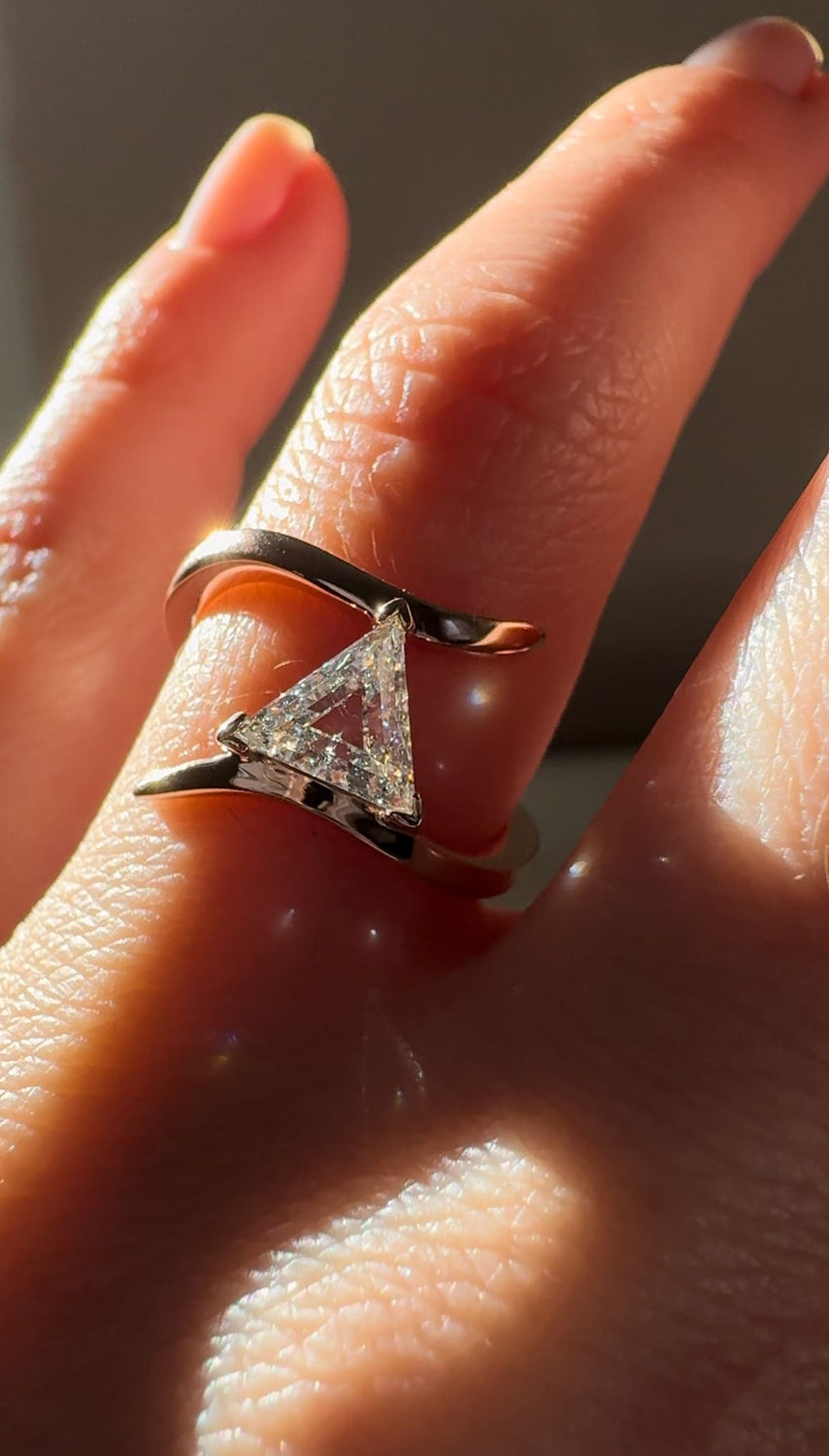 Triangle Diamond Custom Engagement Ring