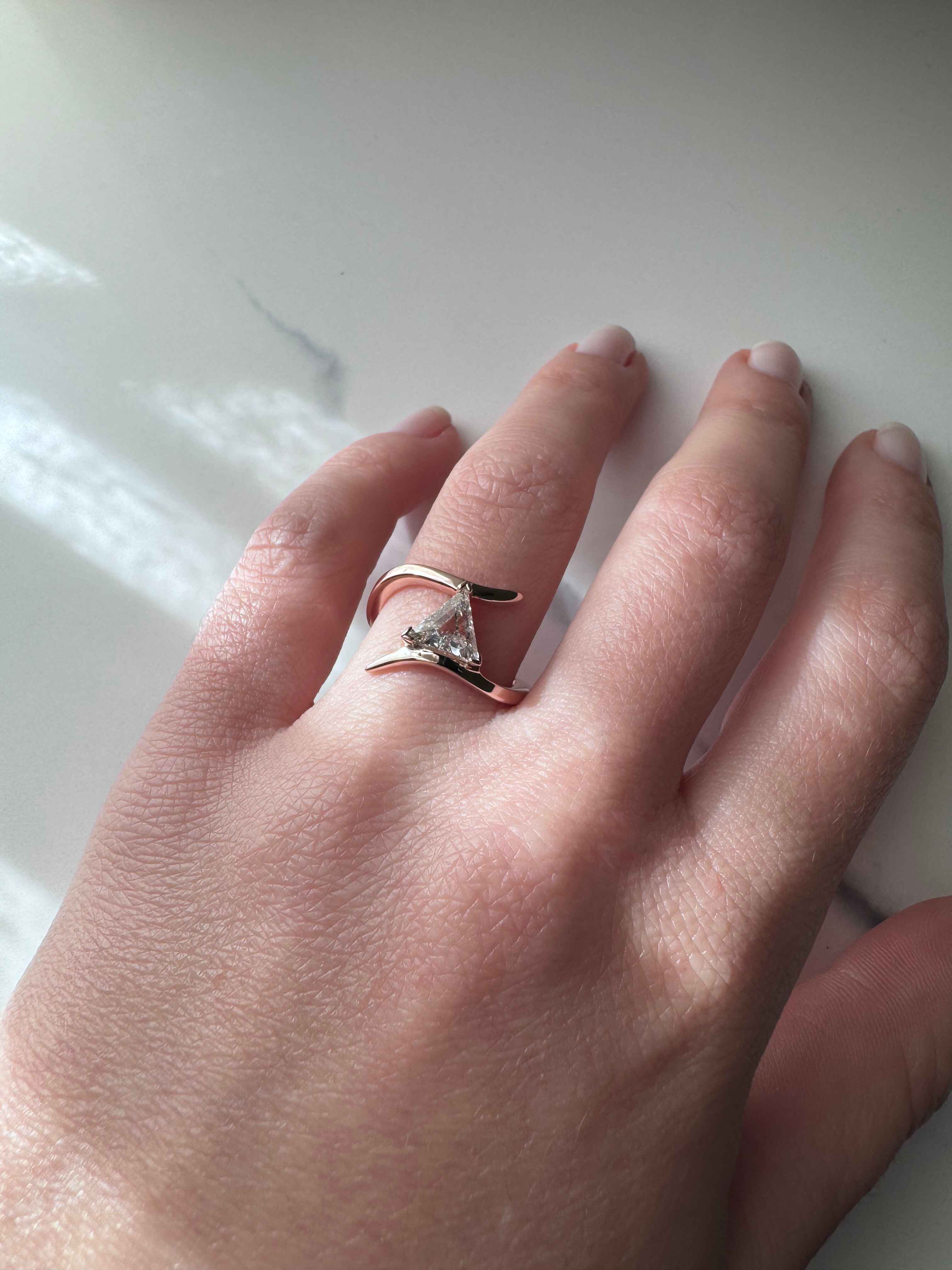 Triangle Diamond Custom Engagement Ring