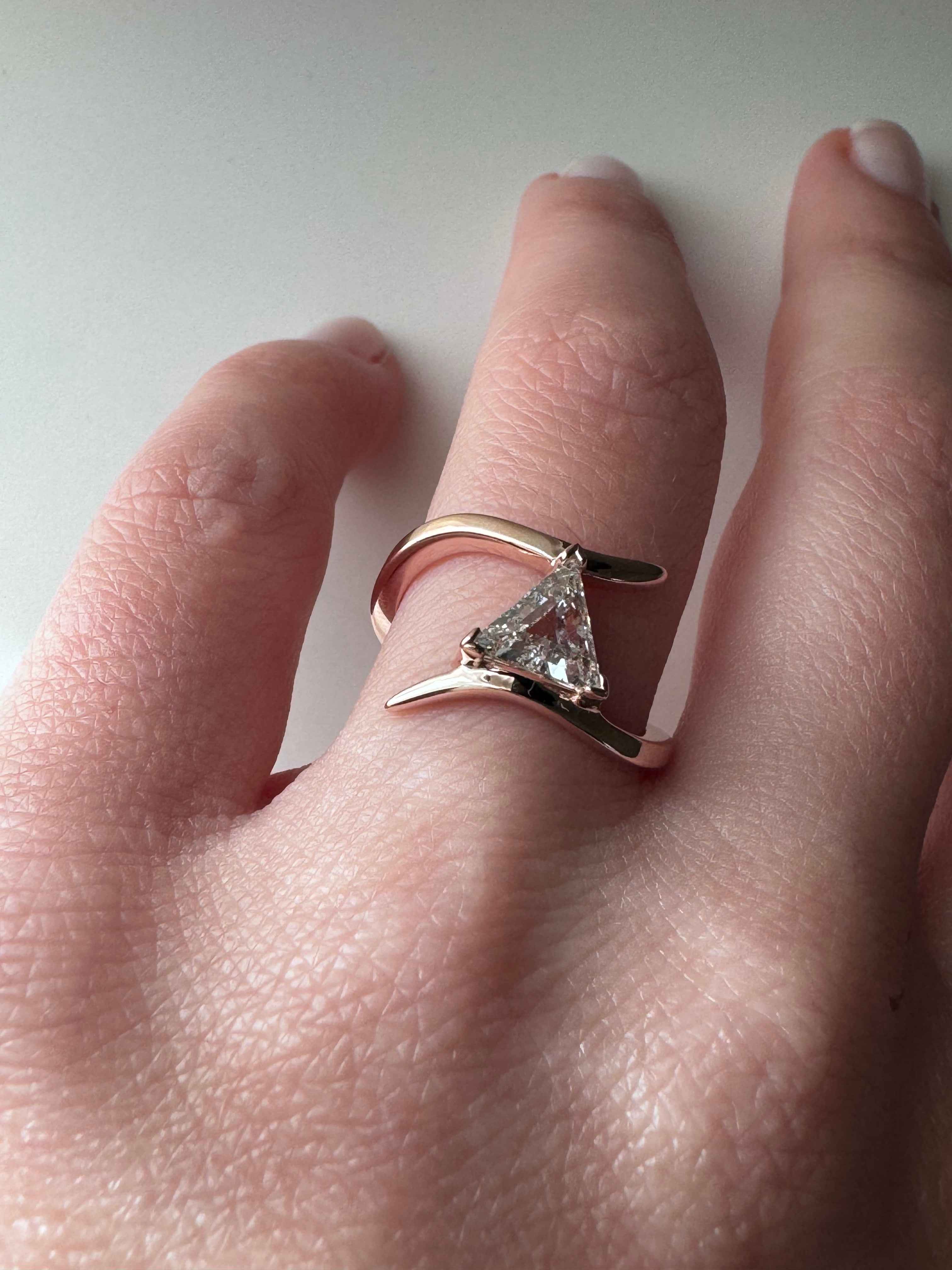 Triangle Diamond Custom Engagement Ring