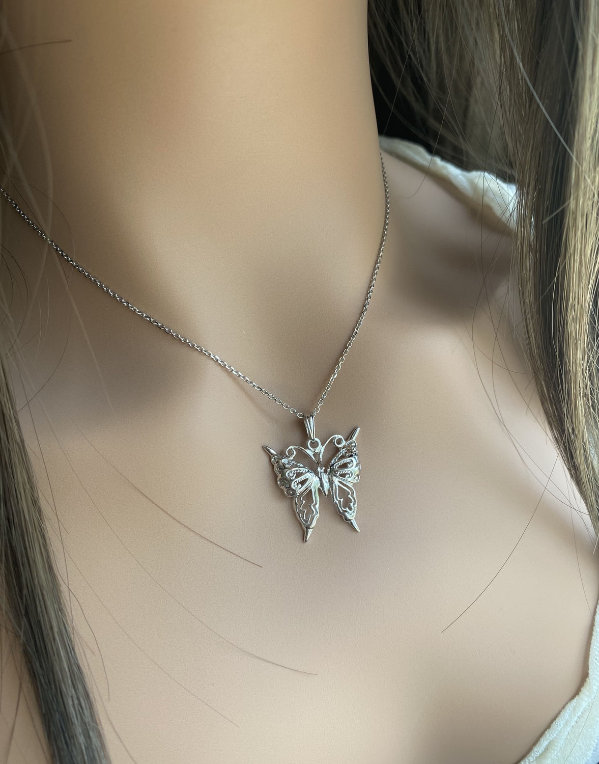Silver Butterfly Necklace