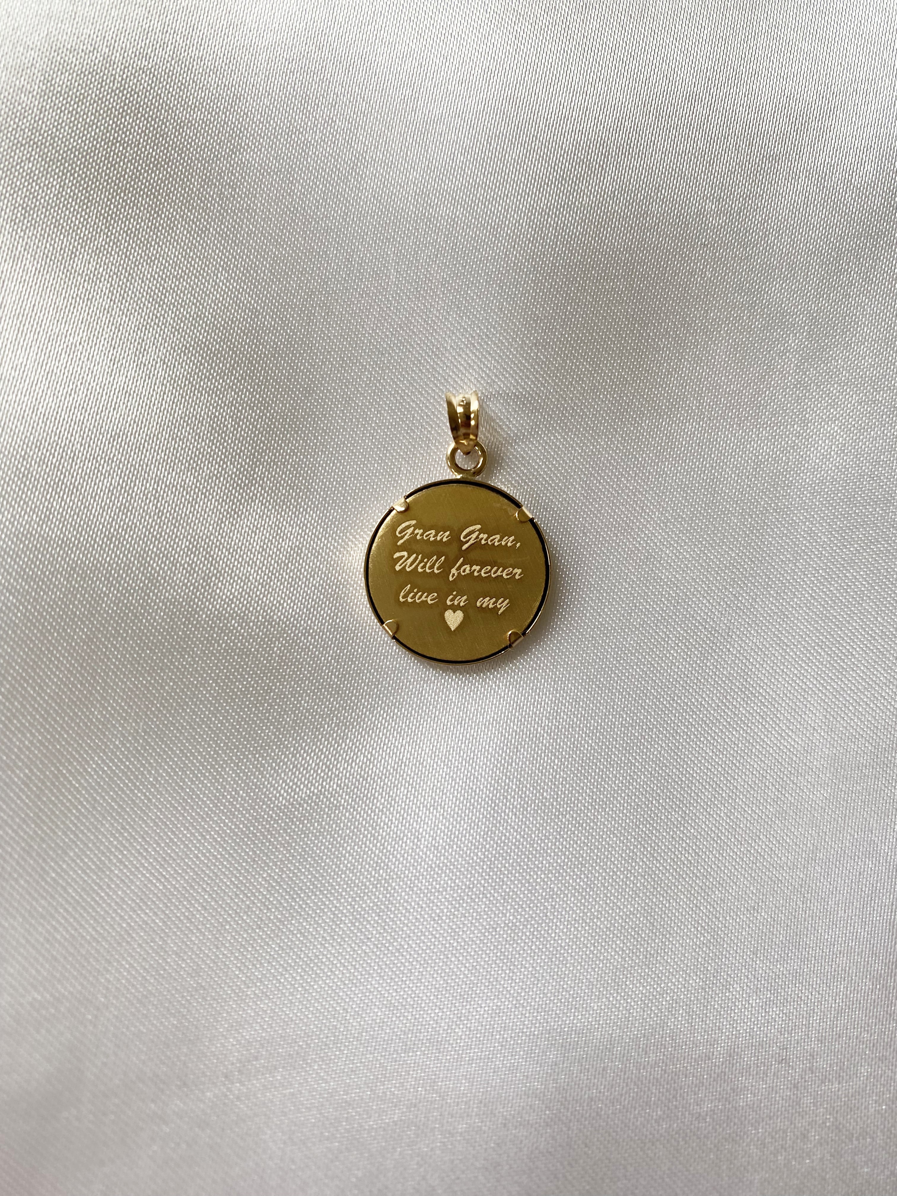 Gold Photo Pendant Disc Charm