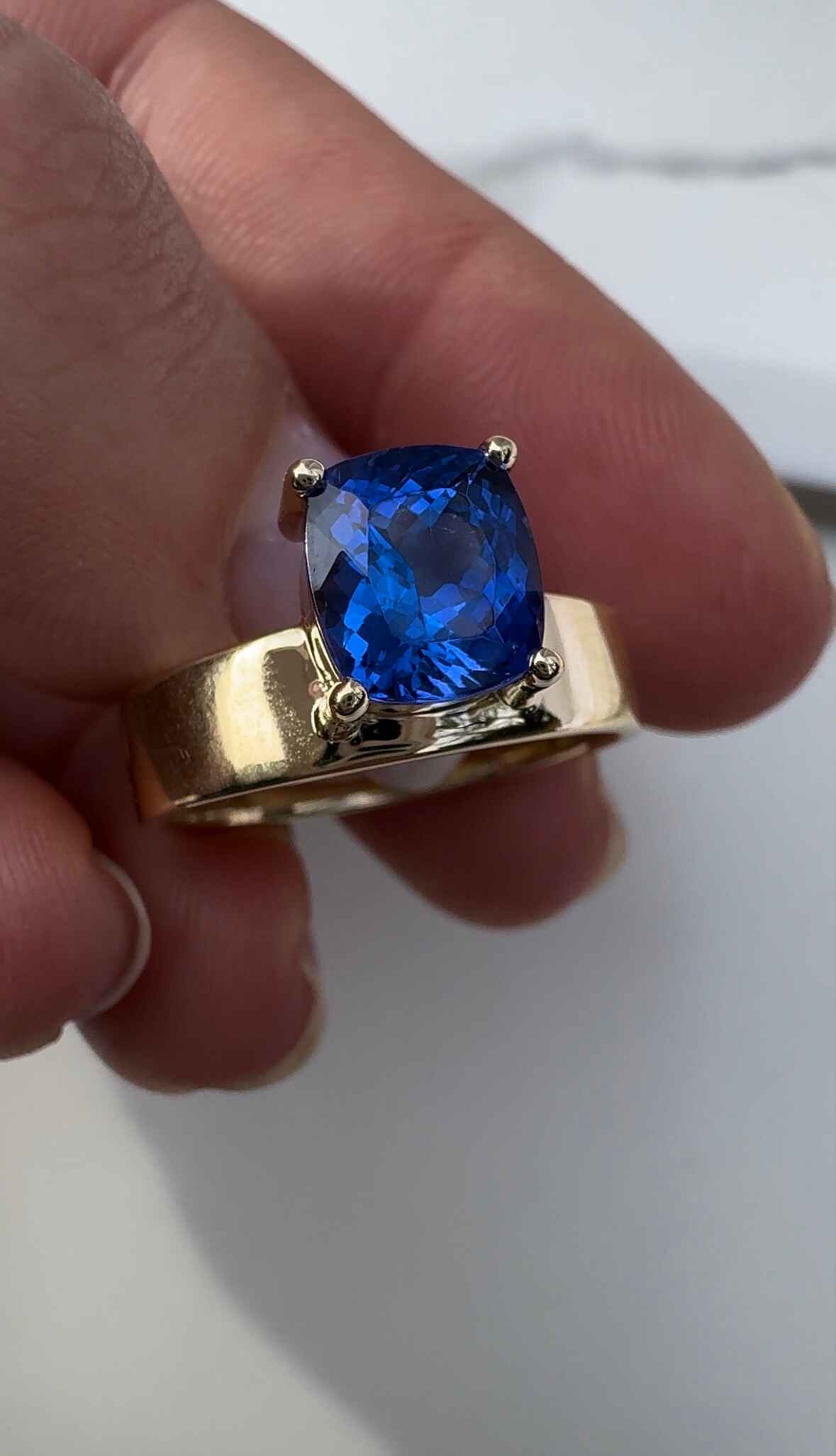 Custom Floating Gemstone Ring