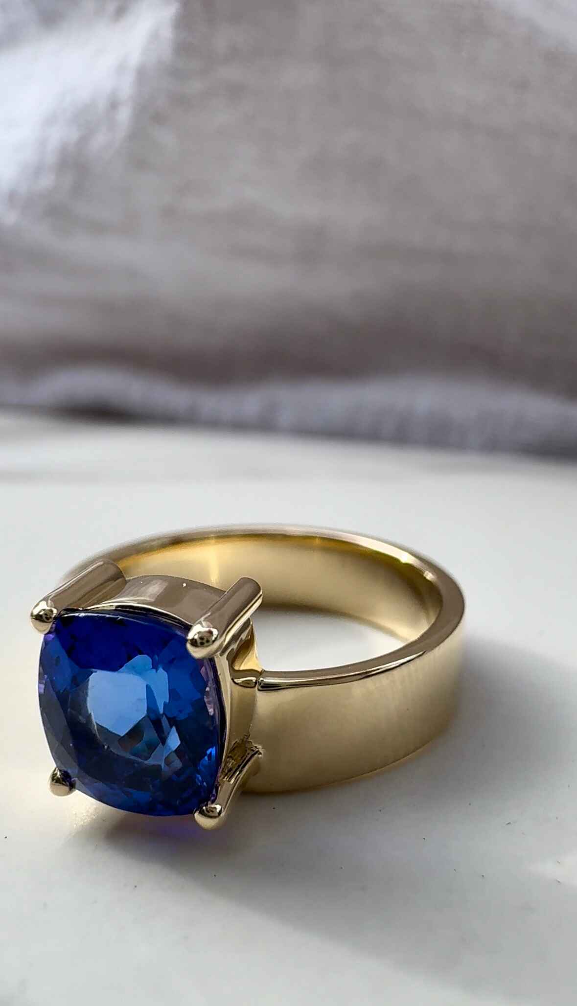 Custom Floating Gemstone Ring