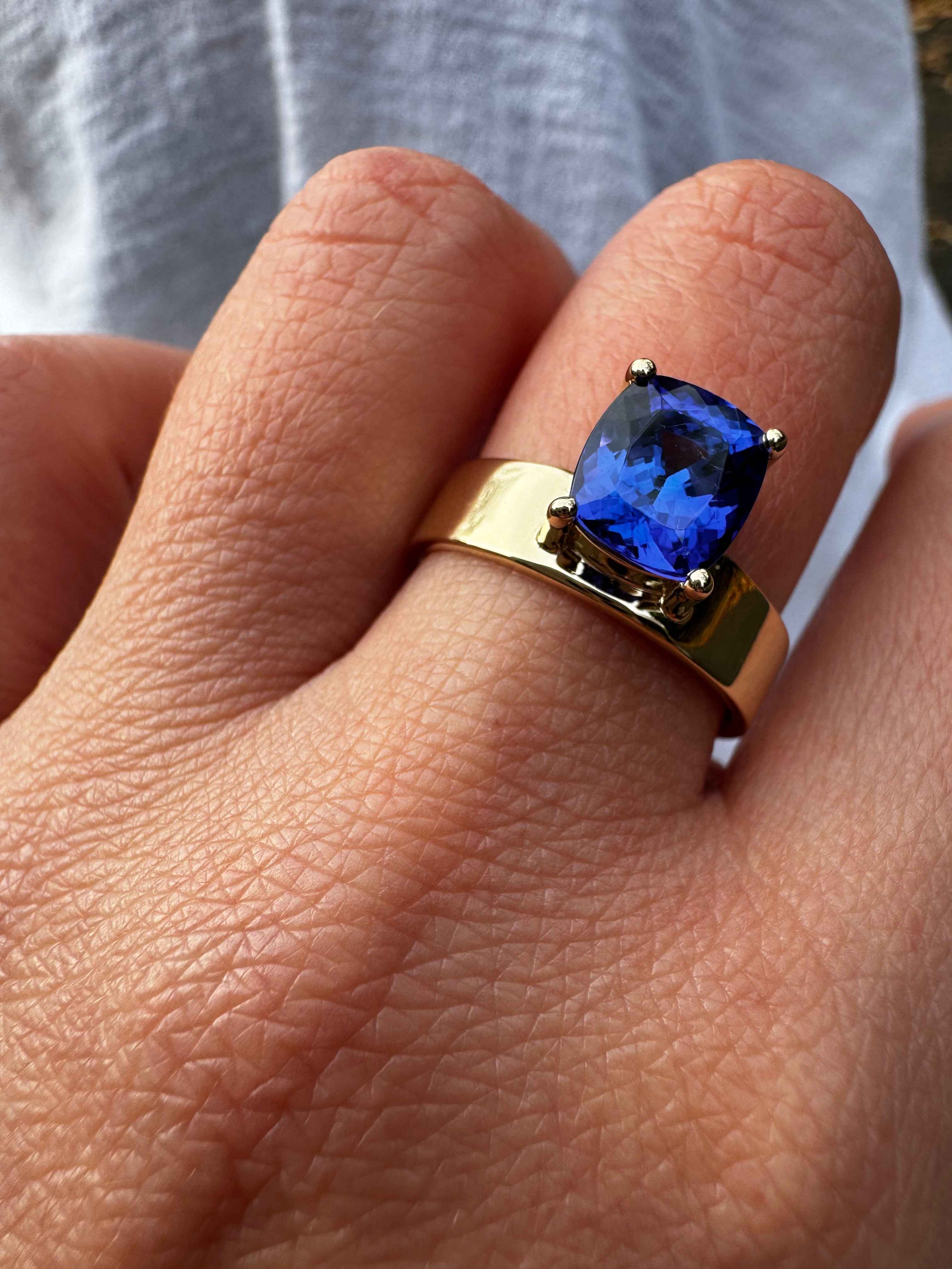 Custom Floating Gemstone Ring