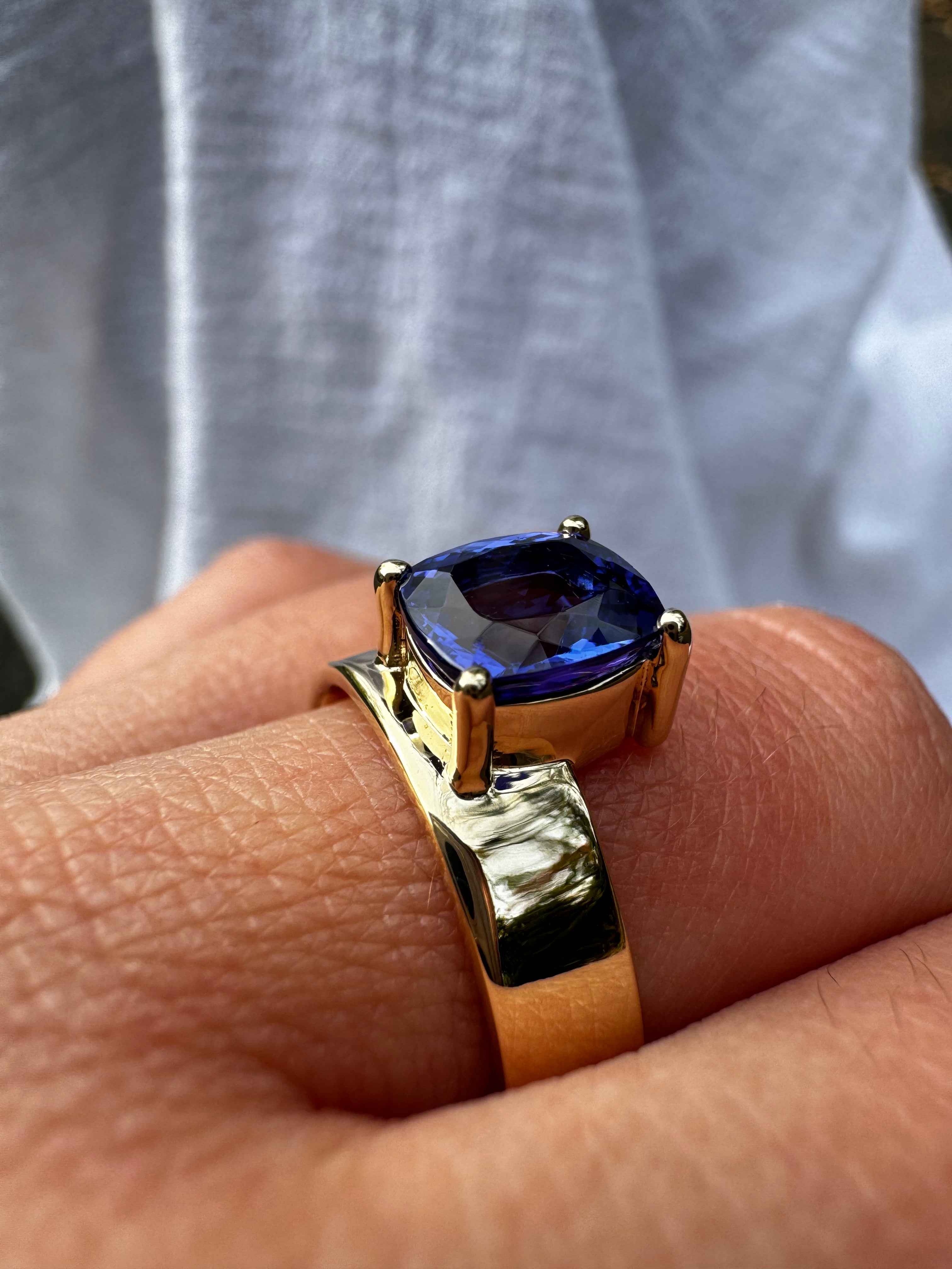 Custom Floating Gemstone Ring