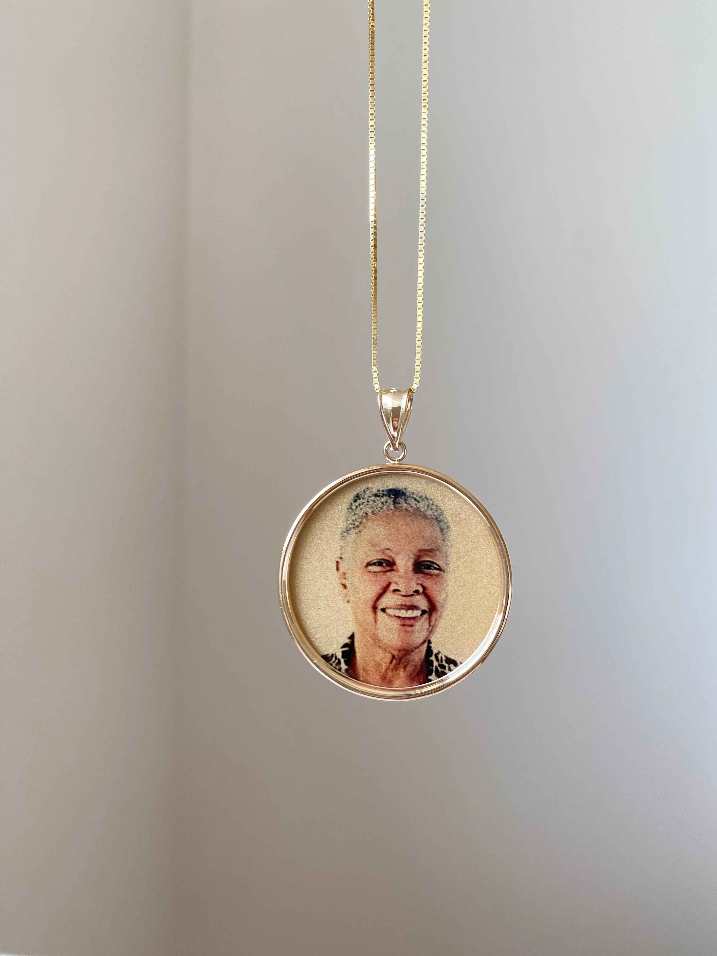 1.25" Gold Photo Pendant Disc Charm / Photo Necklace