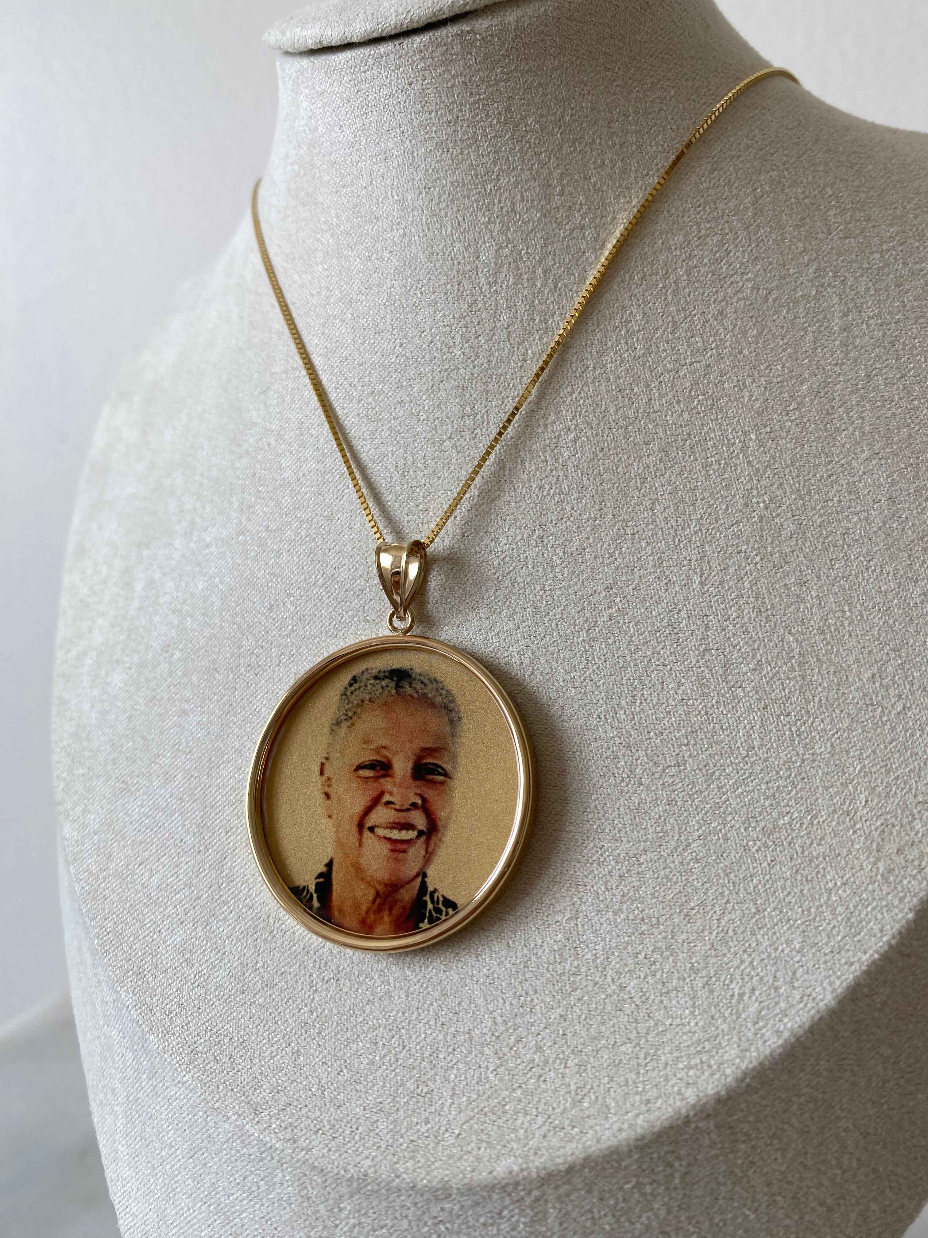 1.25" Gold Photo Pendant Disc Charm / Photo Necklace