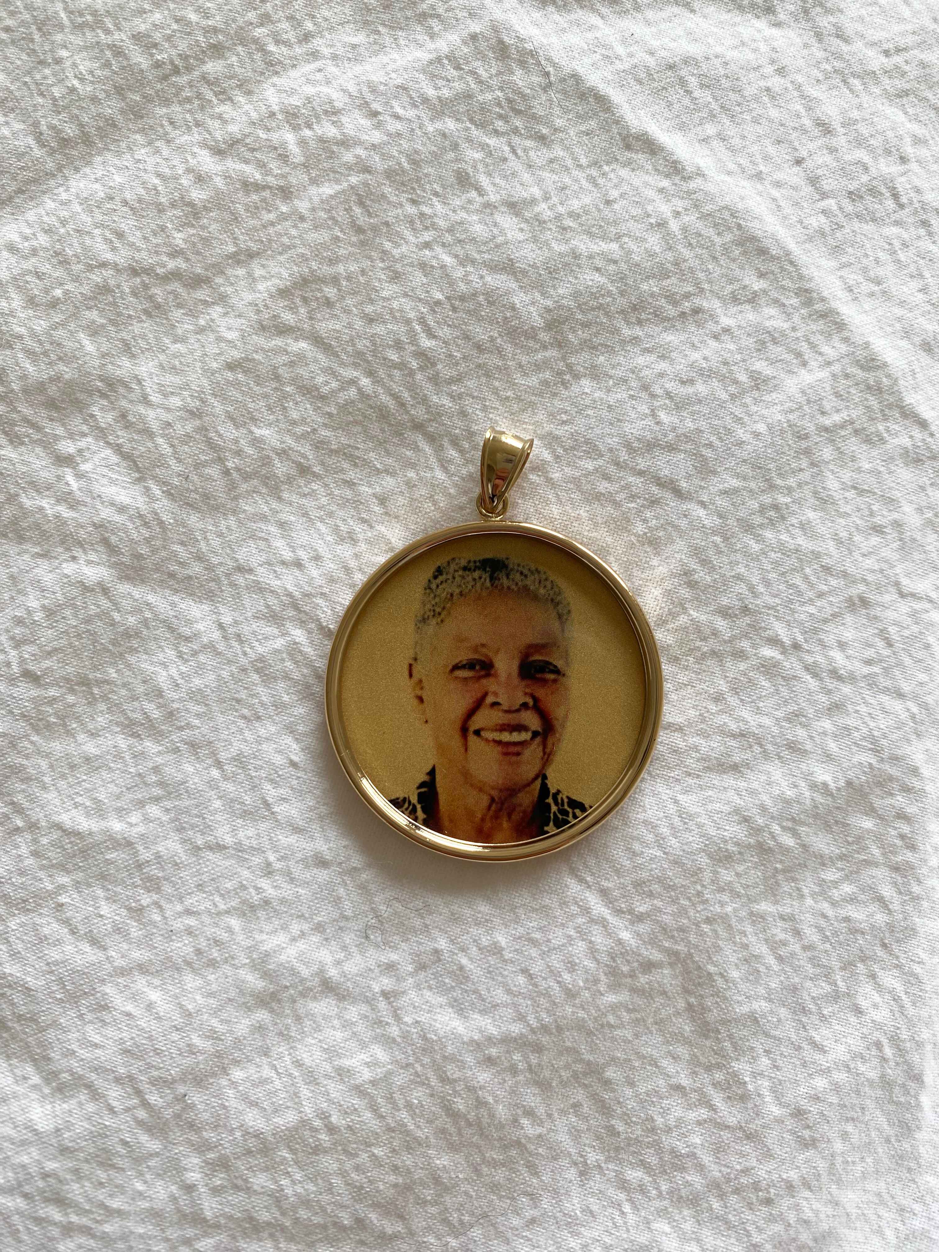 1.25" Gold Photo Pendant Disc Charm / Photo Necklace