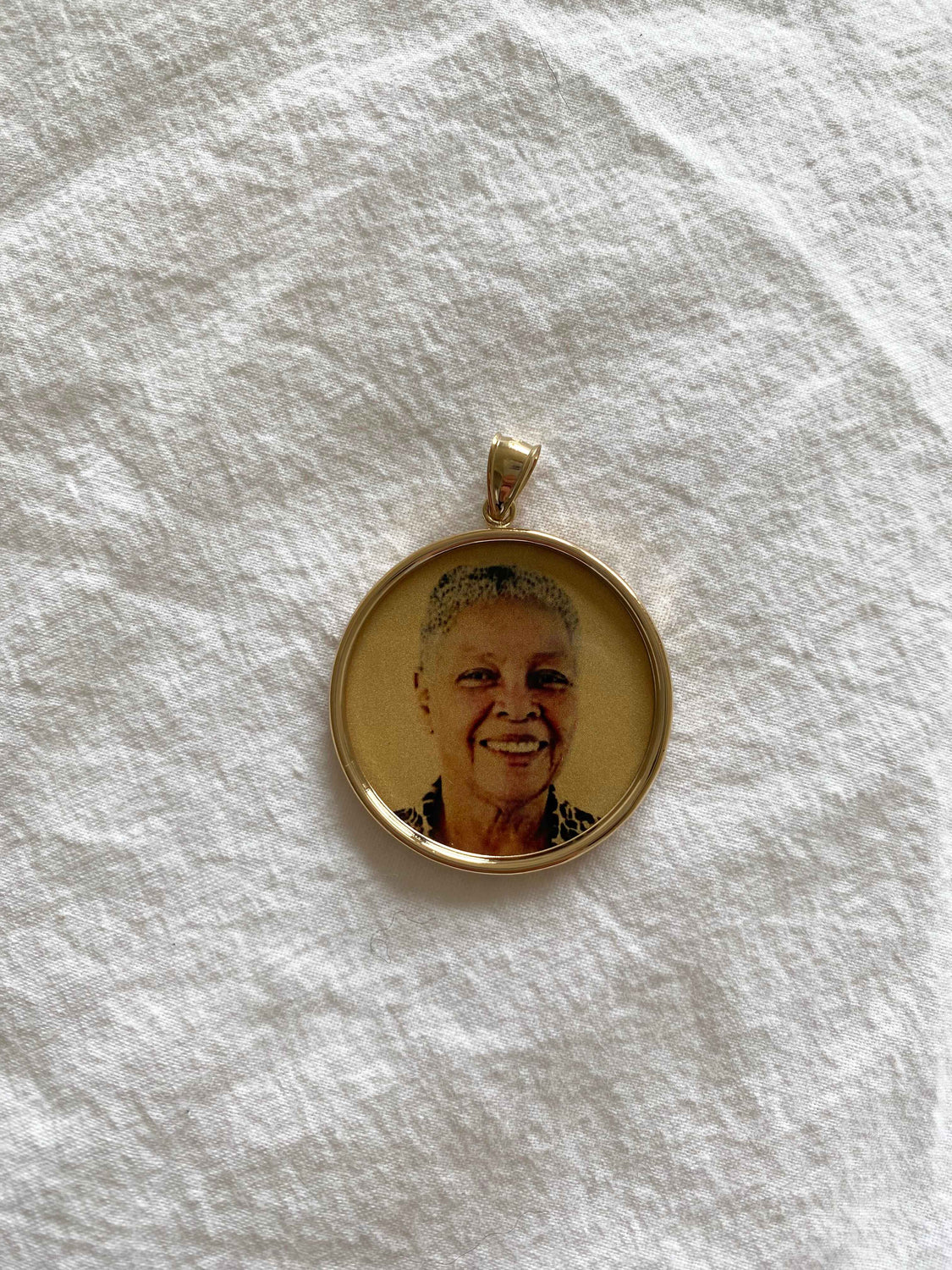 1.25" Gold Photo Pendant Disc Charm / Photo Necklace