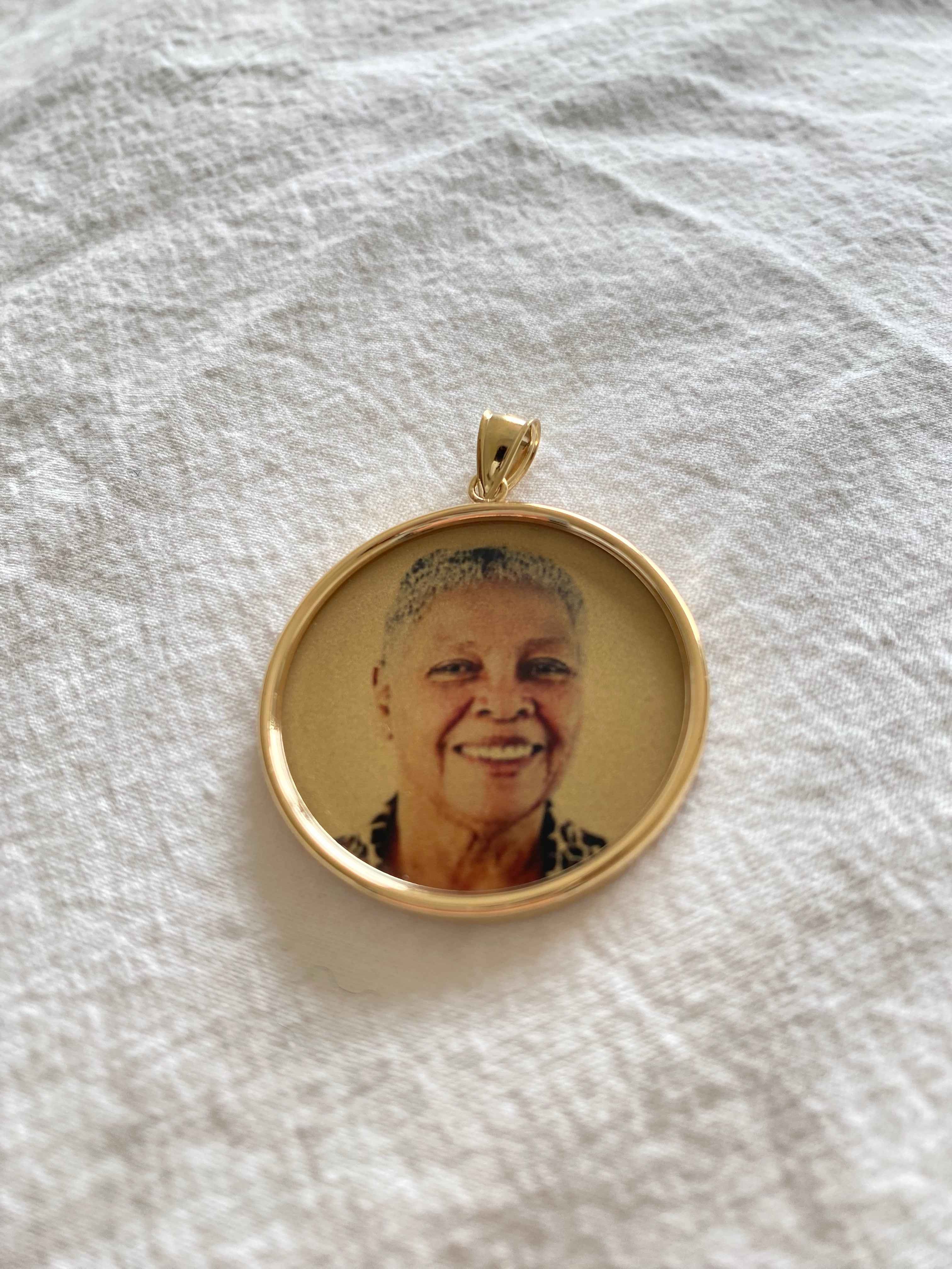 1.25" Gold Photo Pendant Disc Charm / Photo Necklace