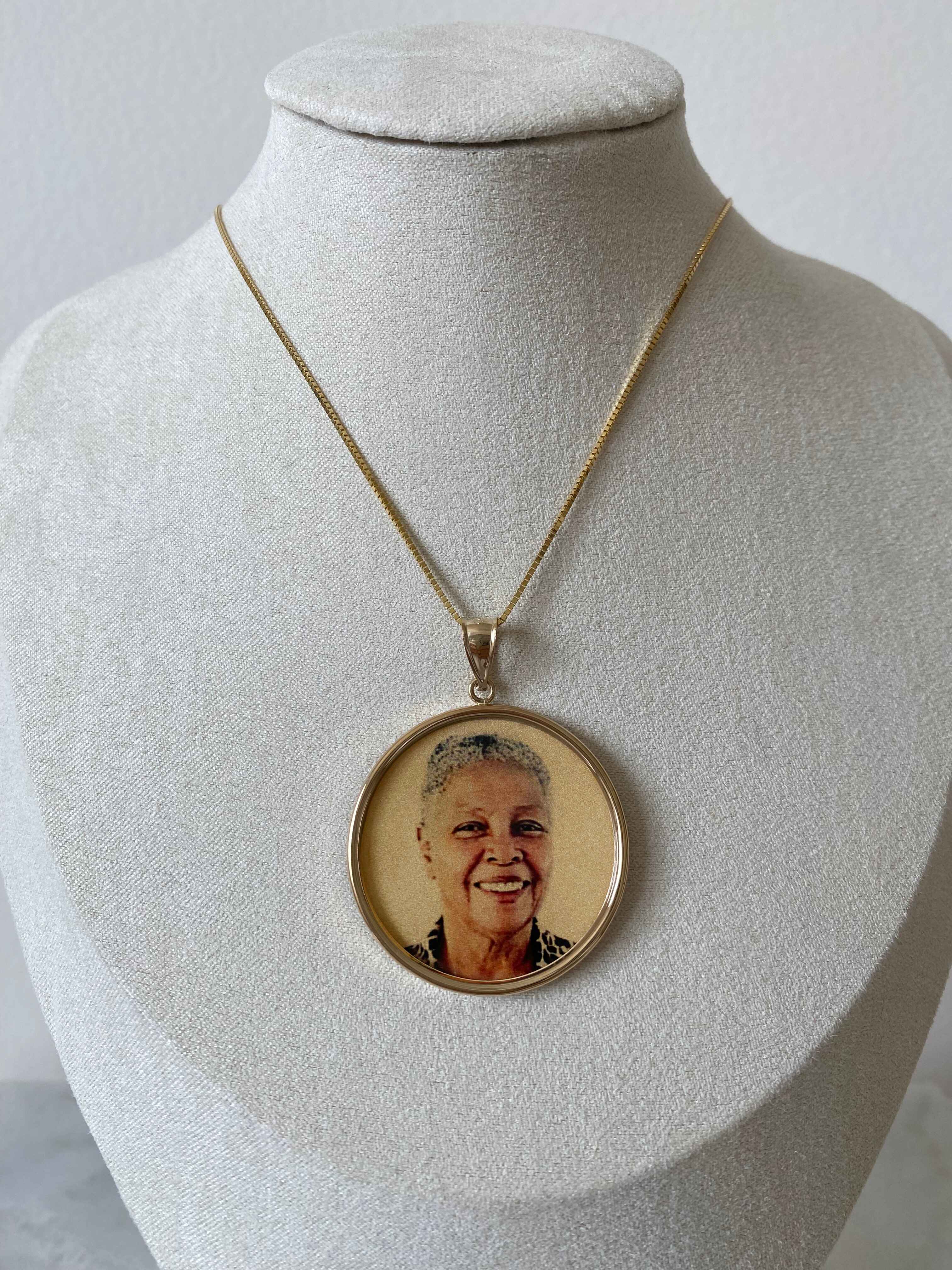 1.25" Gold Photo Pendant Disc Charm / Photo Necklace