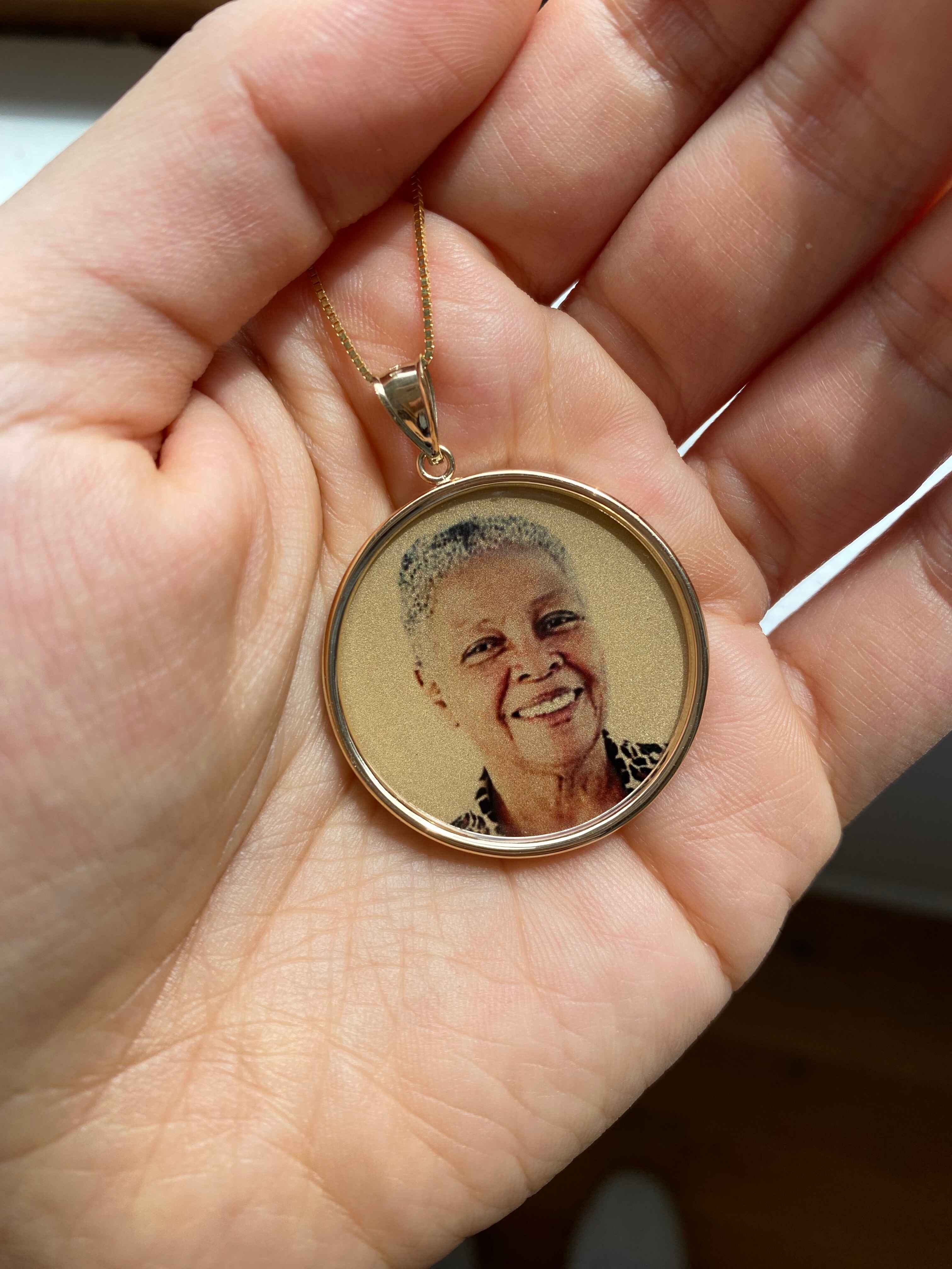 1.25" Gold Photo Pendant Disc Charm / Photo Necklace