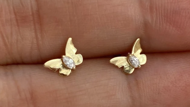 14k Butterfly Earring