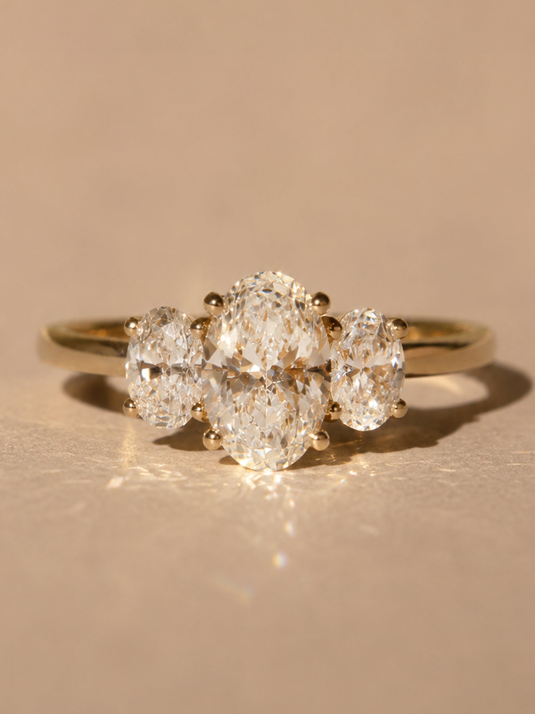 Three Stone Oval Engagement Ring