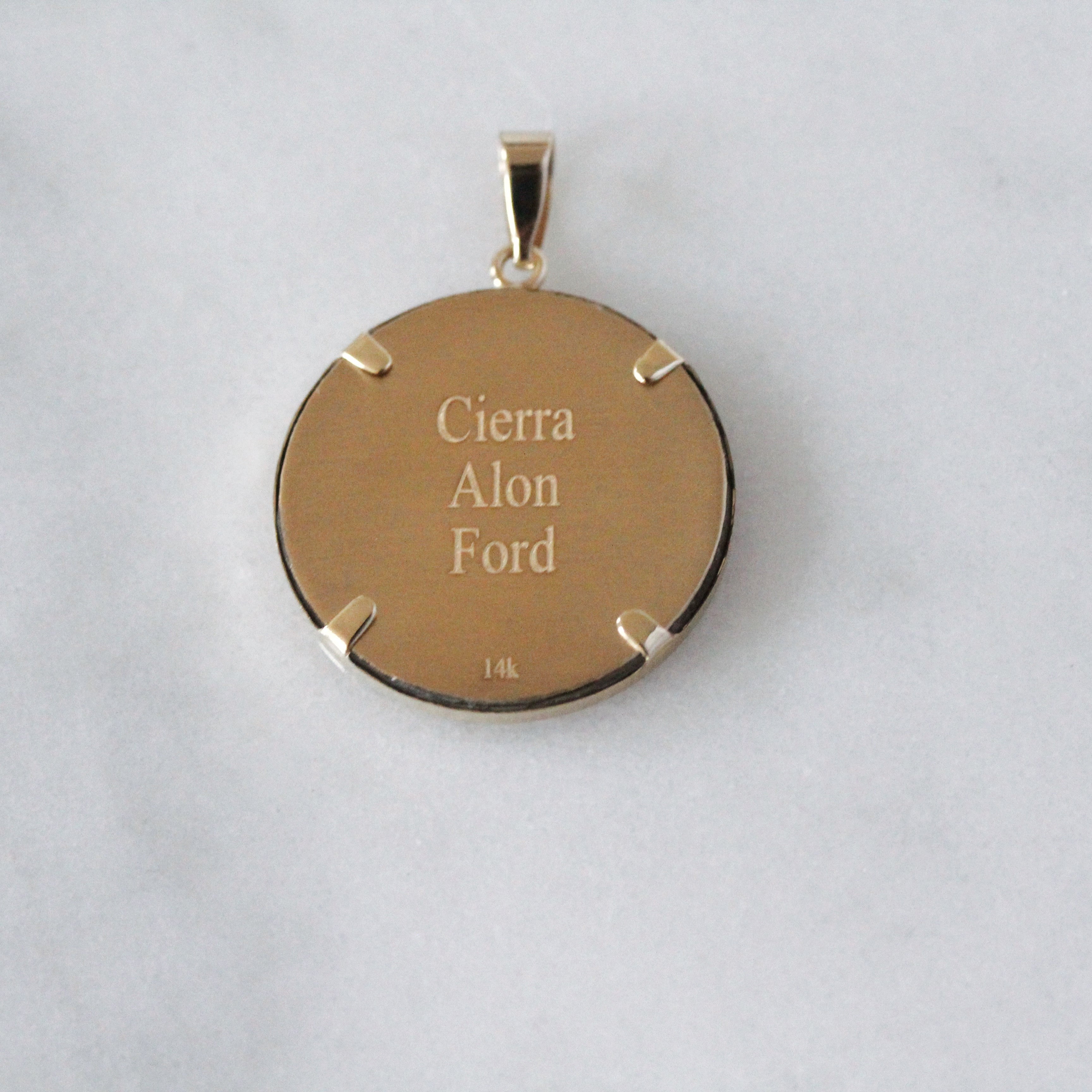 Gold Photo Pendant Disc Charm