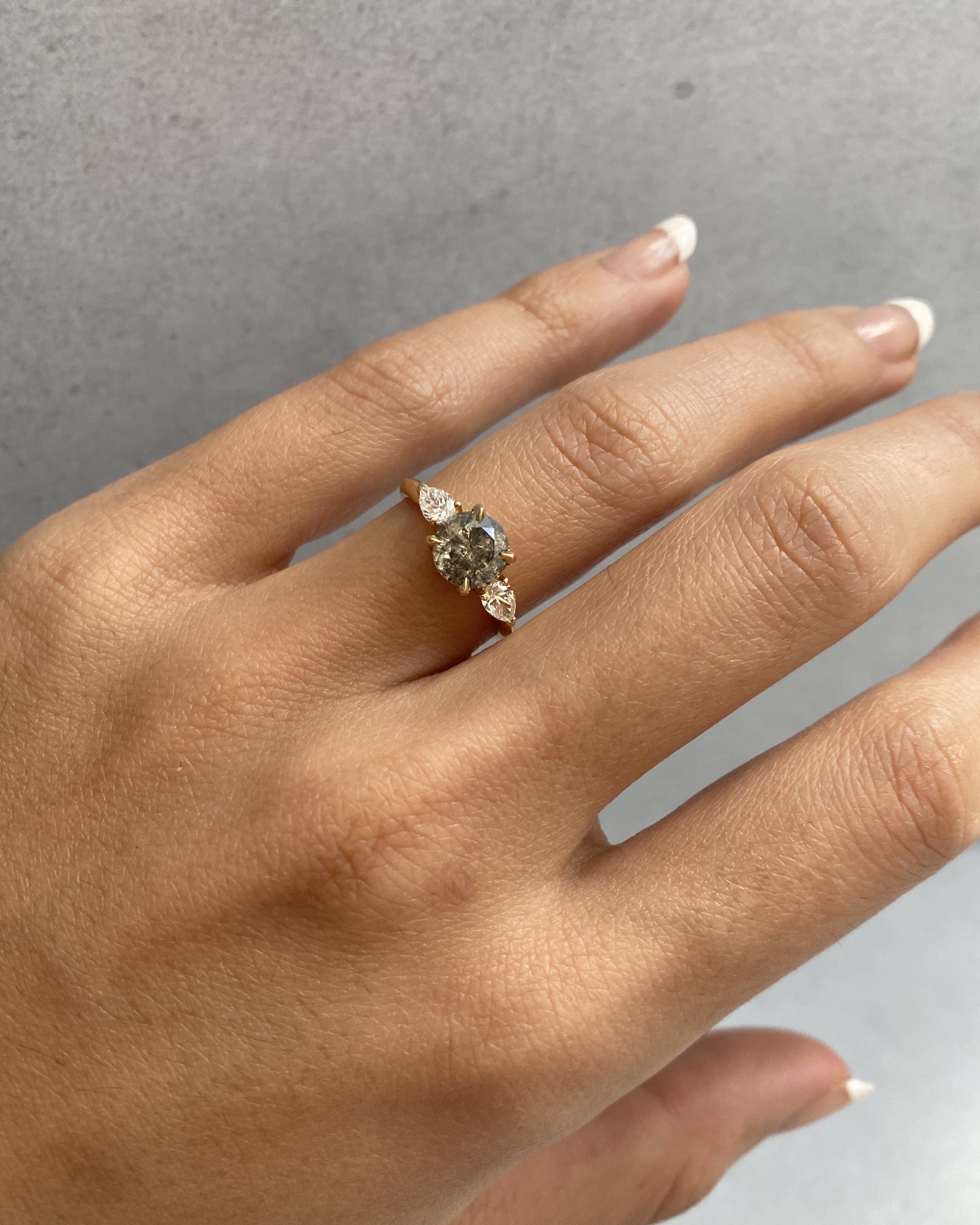 Salt & Pepper Diamond Custom Engagement Ring