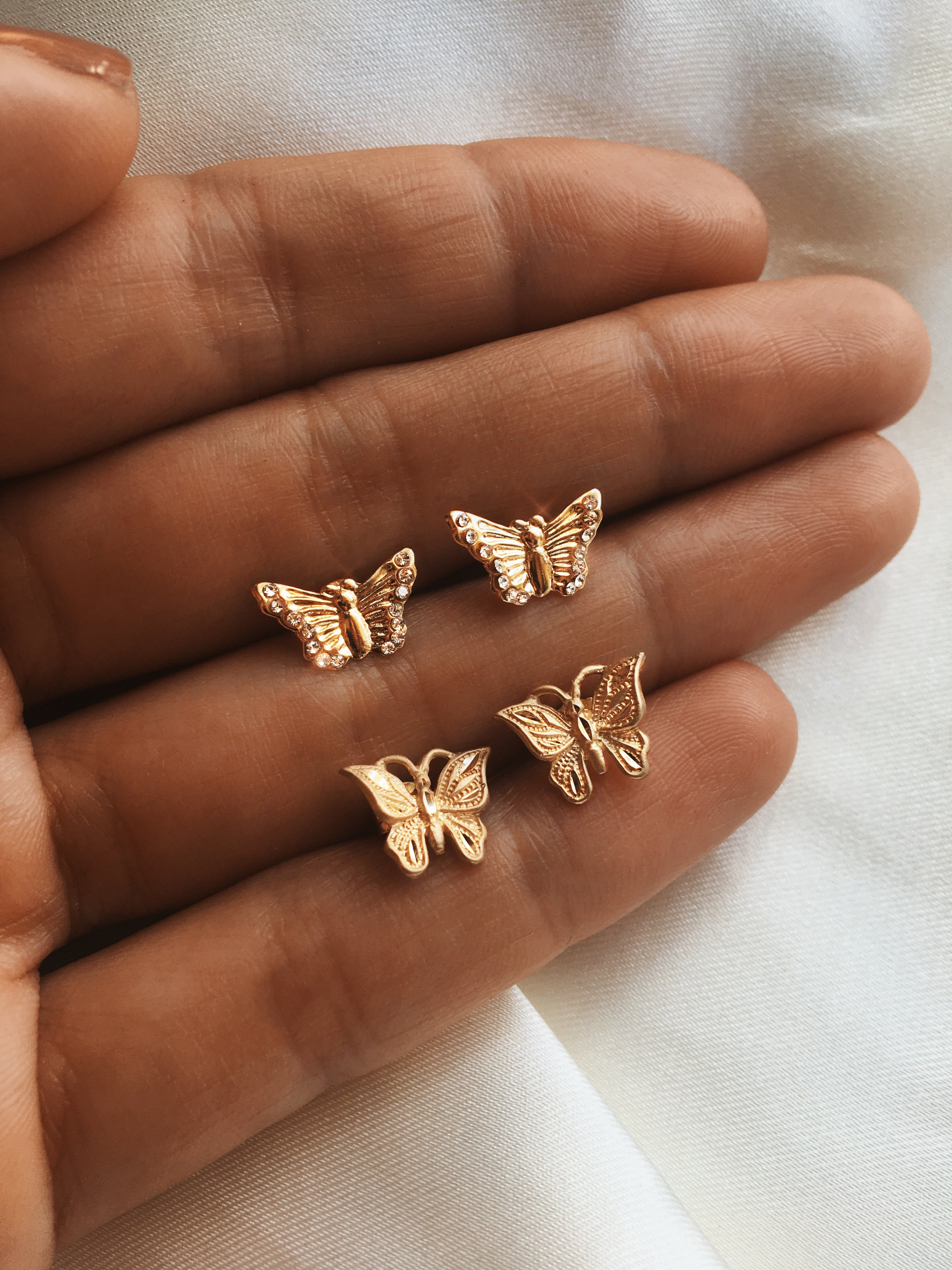 Gold Butterfly Earrings