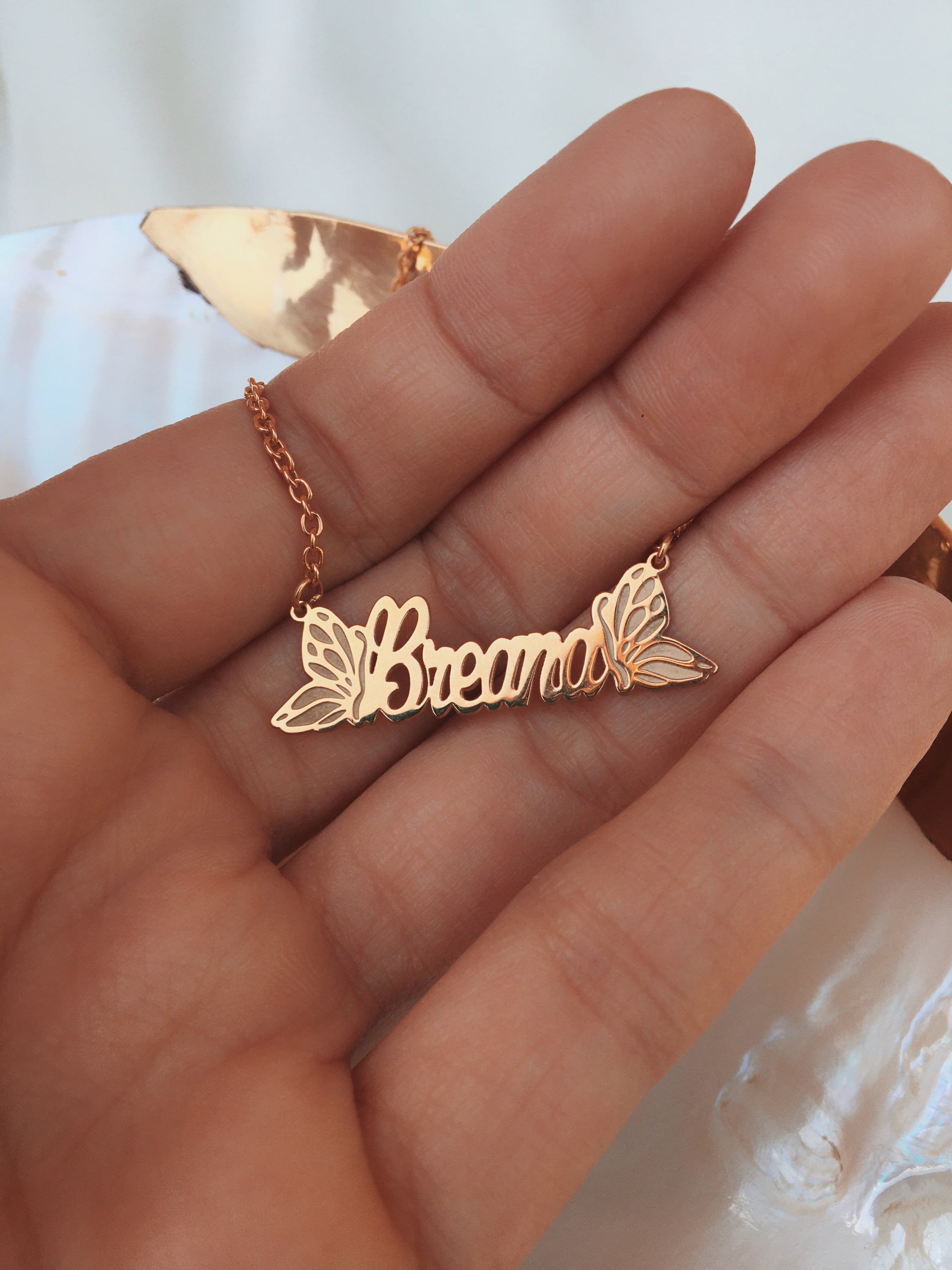 Butterfly Name Necklace Kimiya