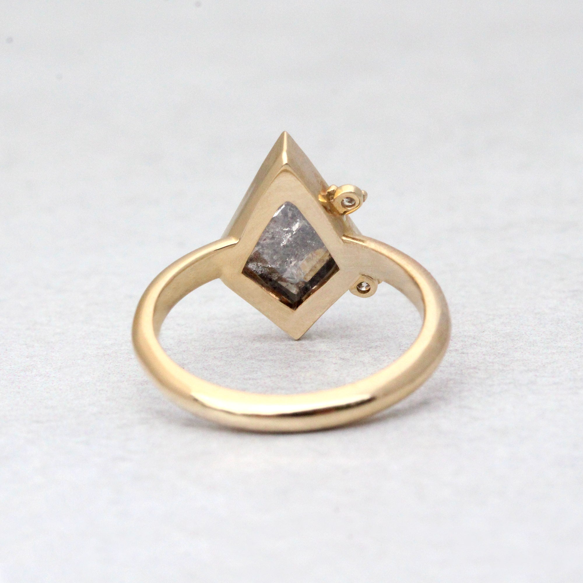 Salt & Pepper Kite Diamond Custom Engagement Ring