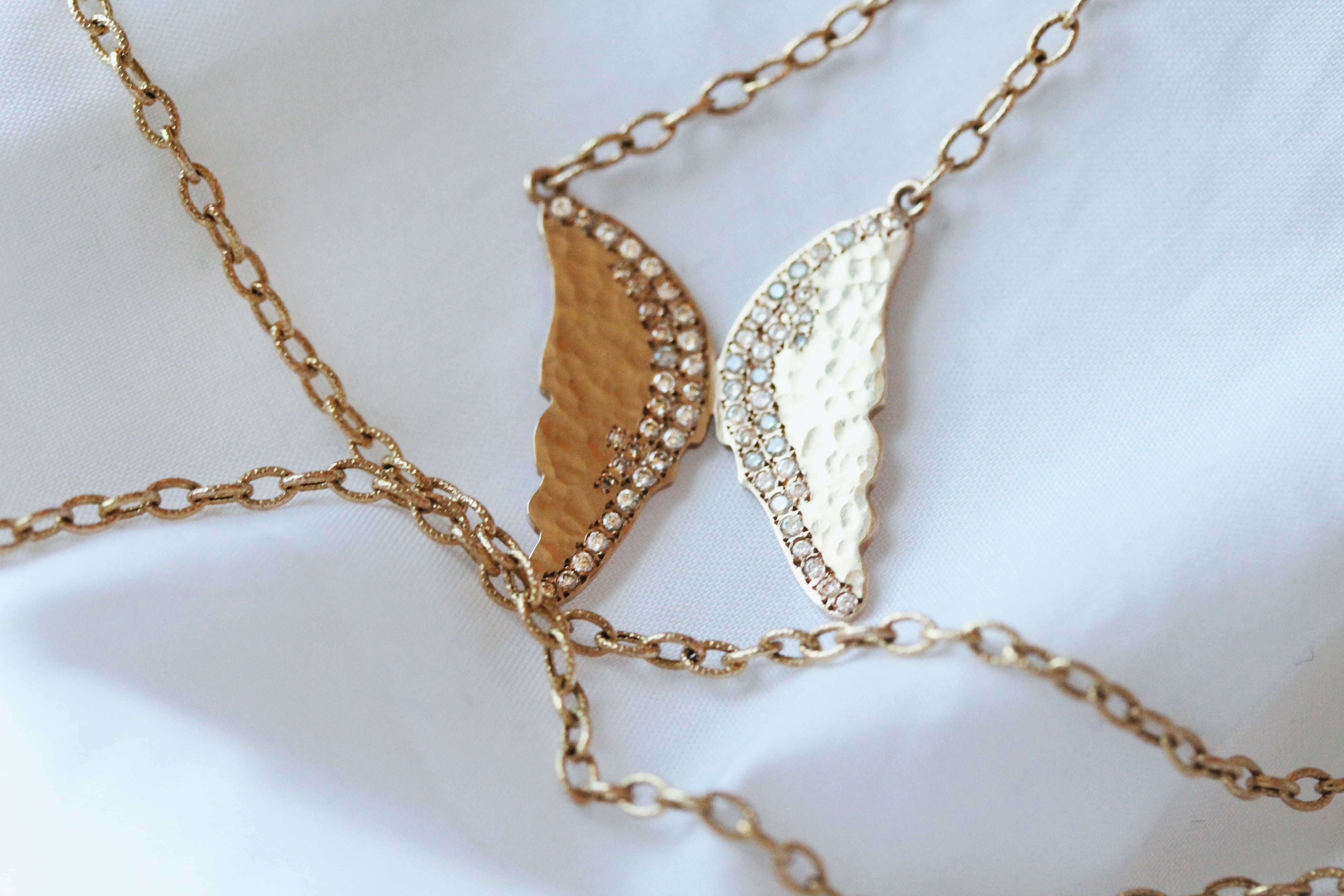 Psyche Gold and Diamond Butterfly Necklace