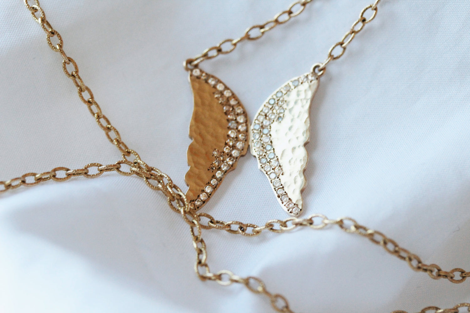 Psyche Gold and Diamond Butterfly Necklace