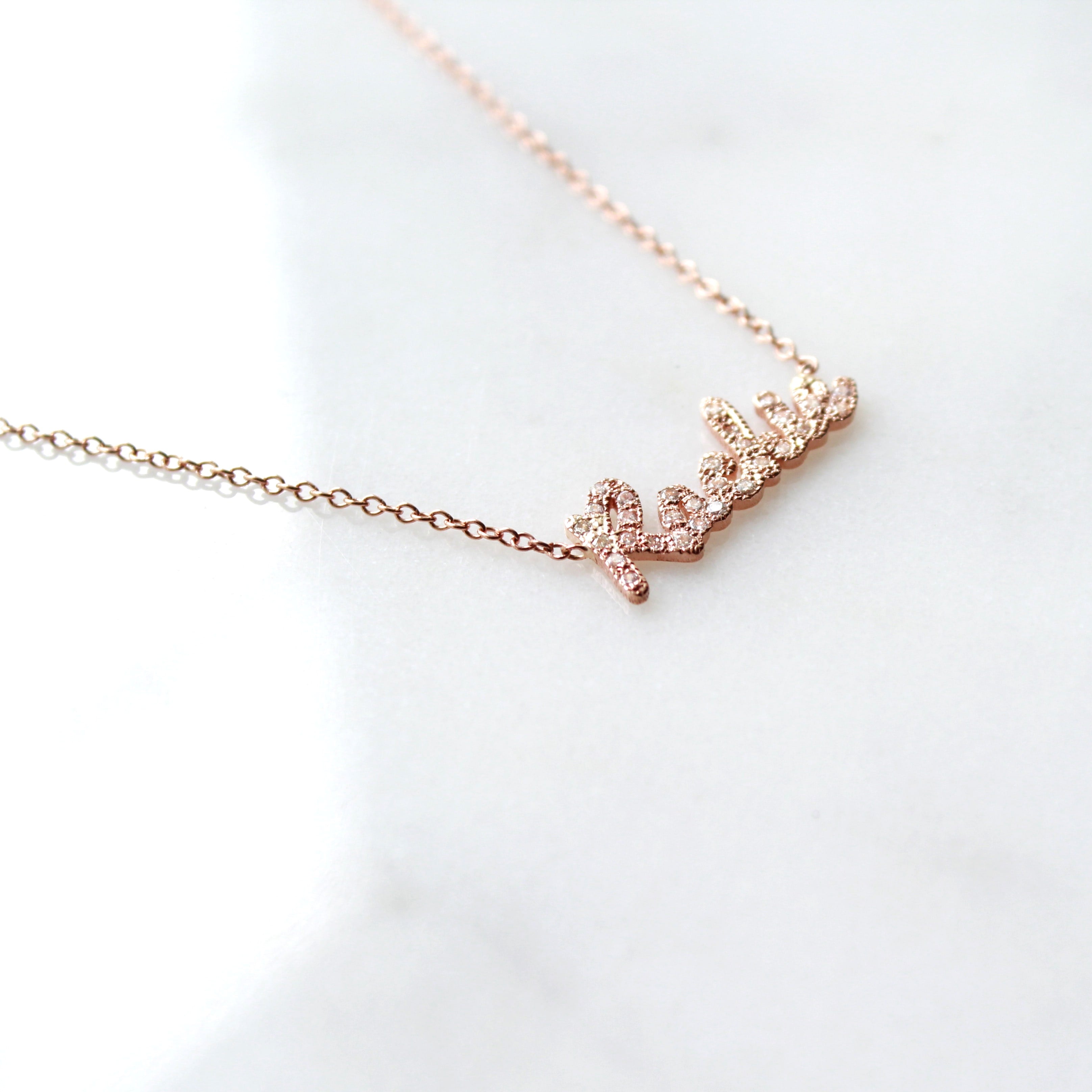 Dainty Diamond Name Necklace