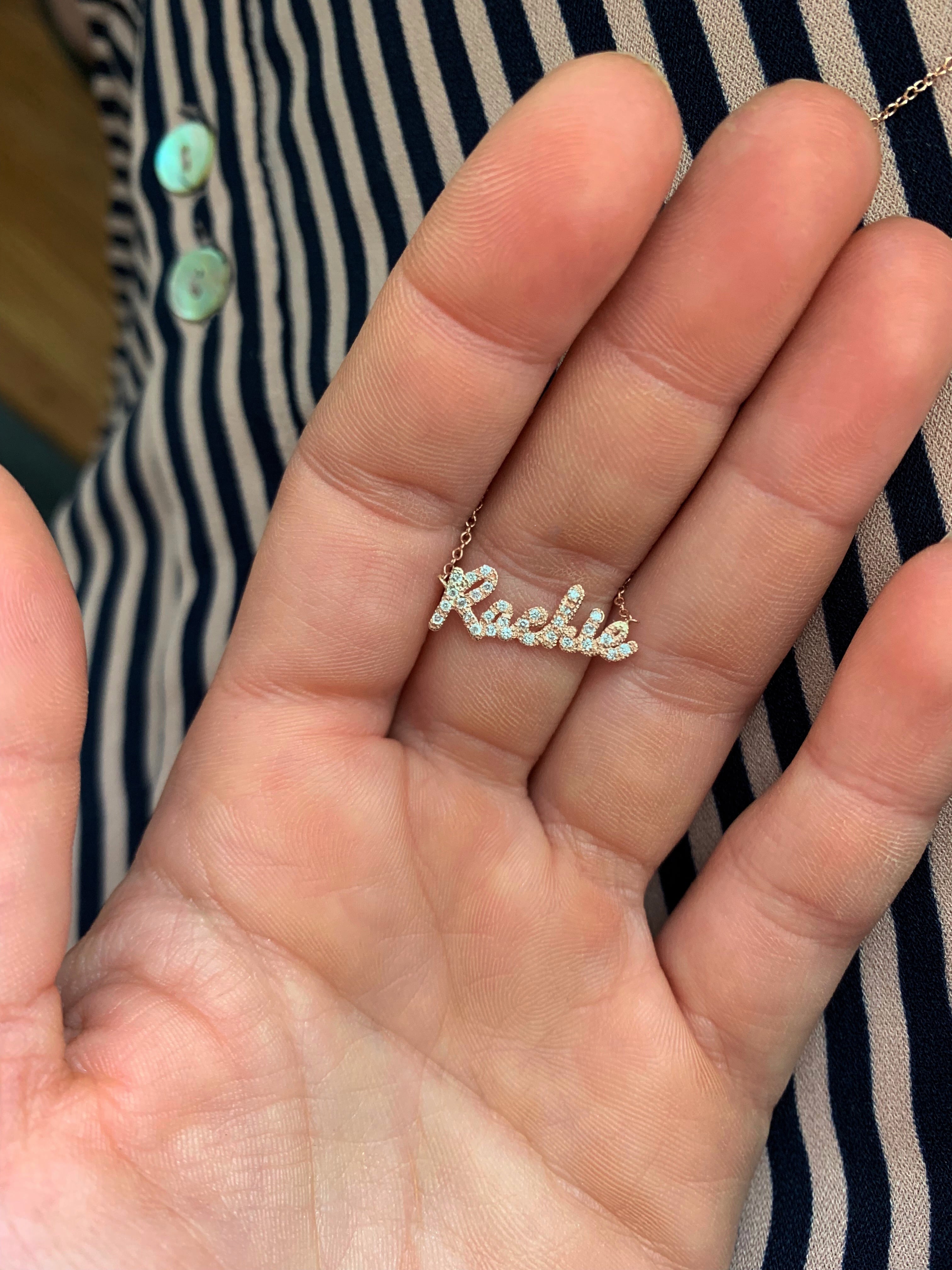 Dainty Diamond Name Necklace