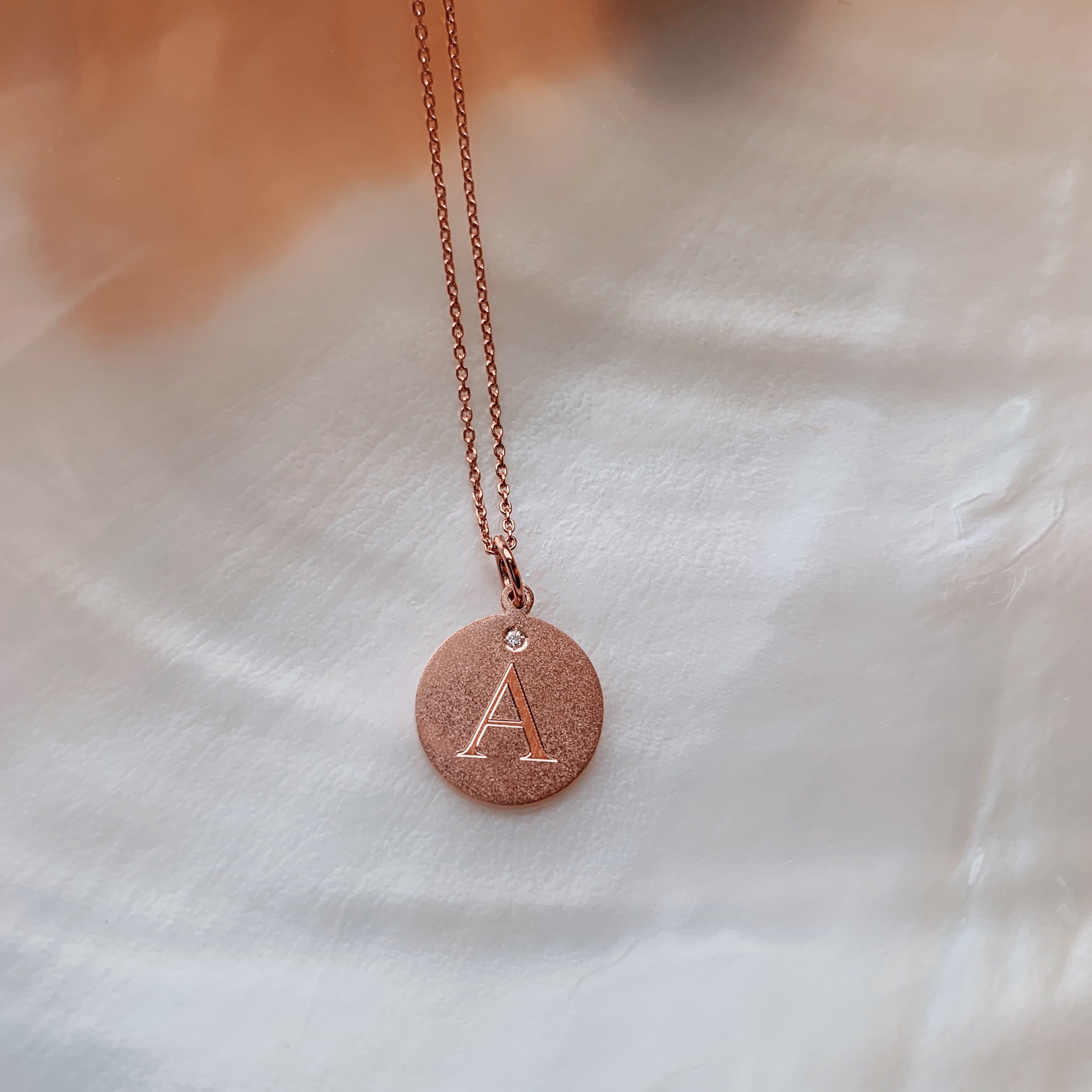 Engravable Dainty Coin Diamond Necklace