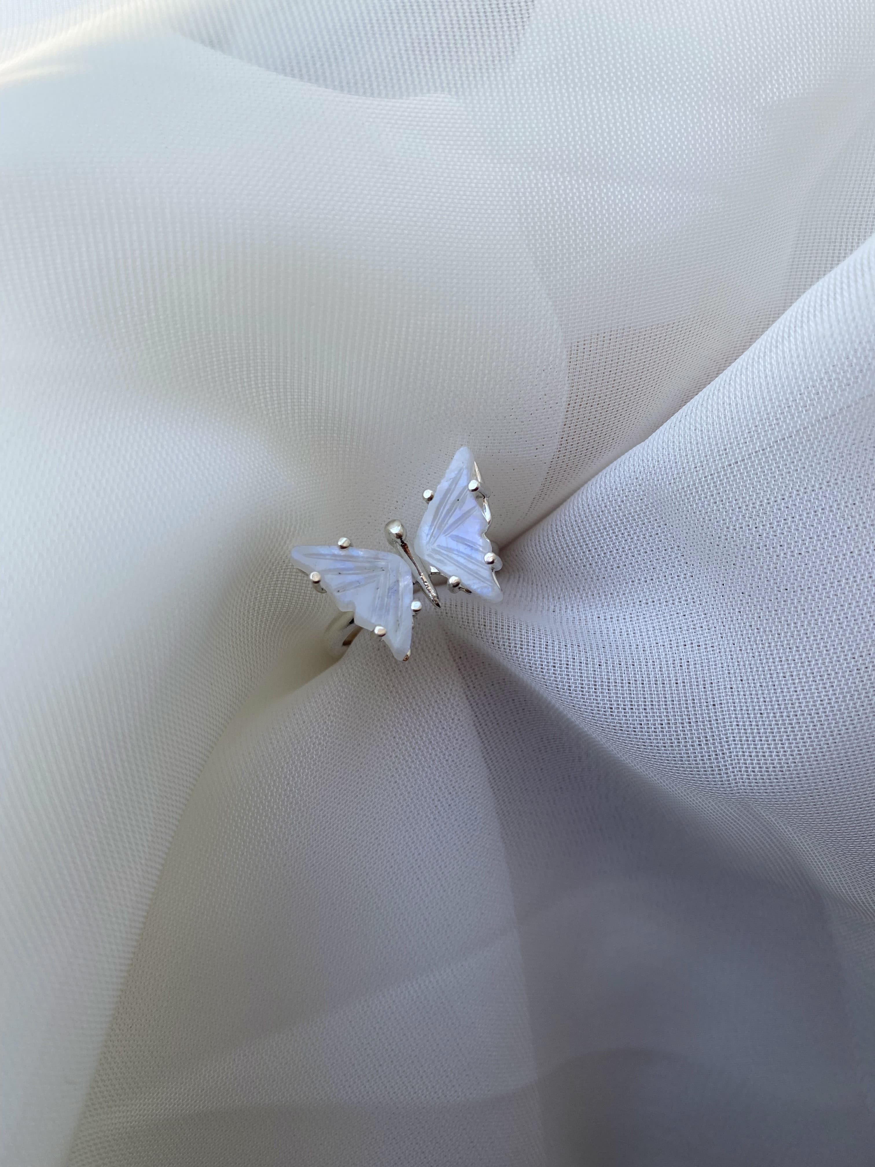 Moonstone Butterfly Ring