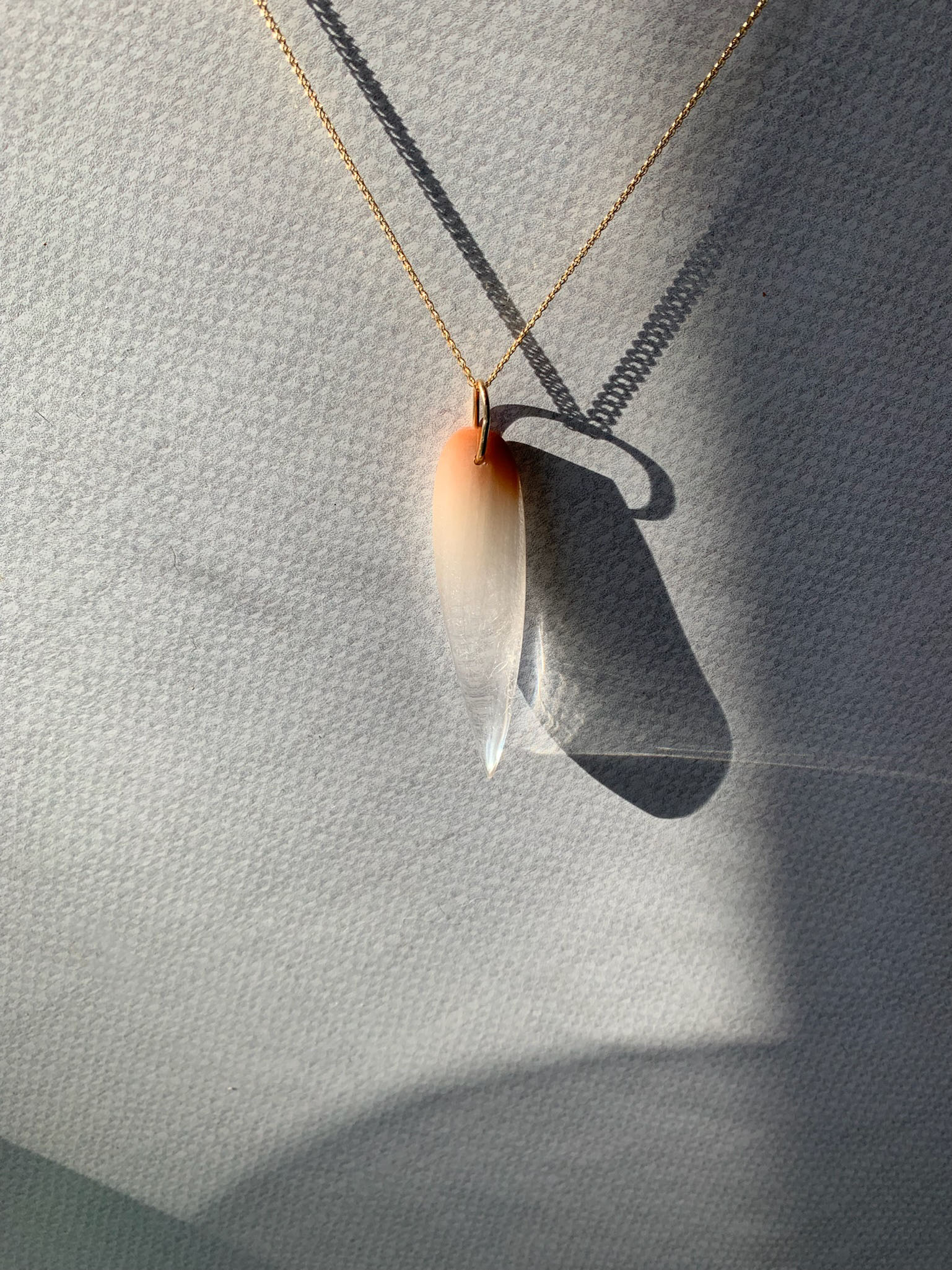 14k Gold Quartz Pendant