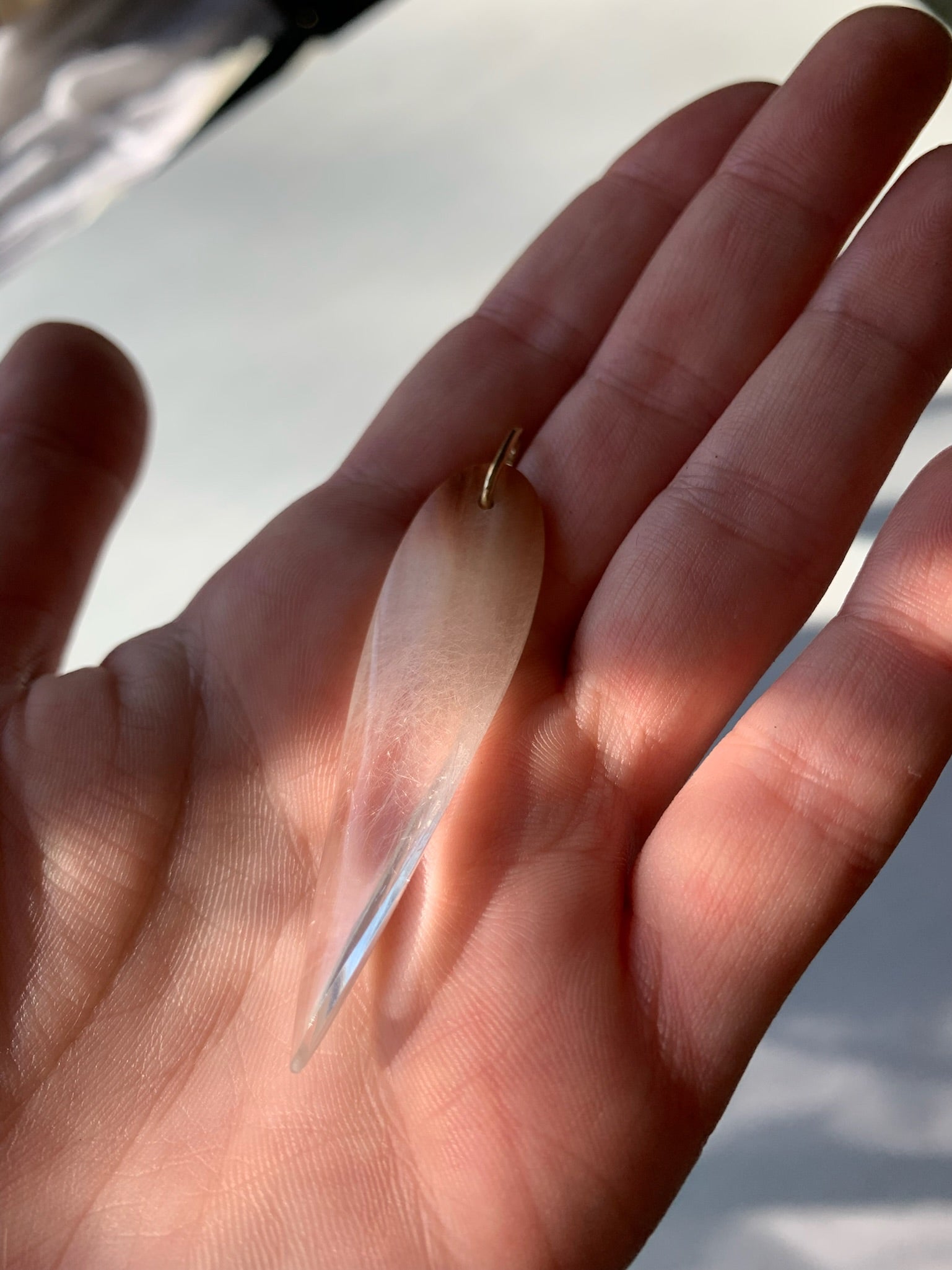 14k Gold Quartz Pendant