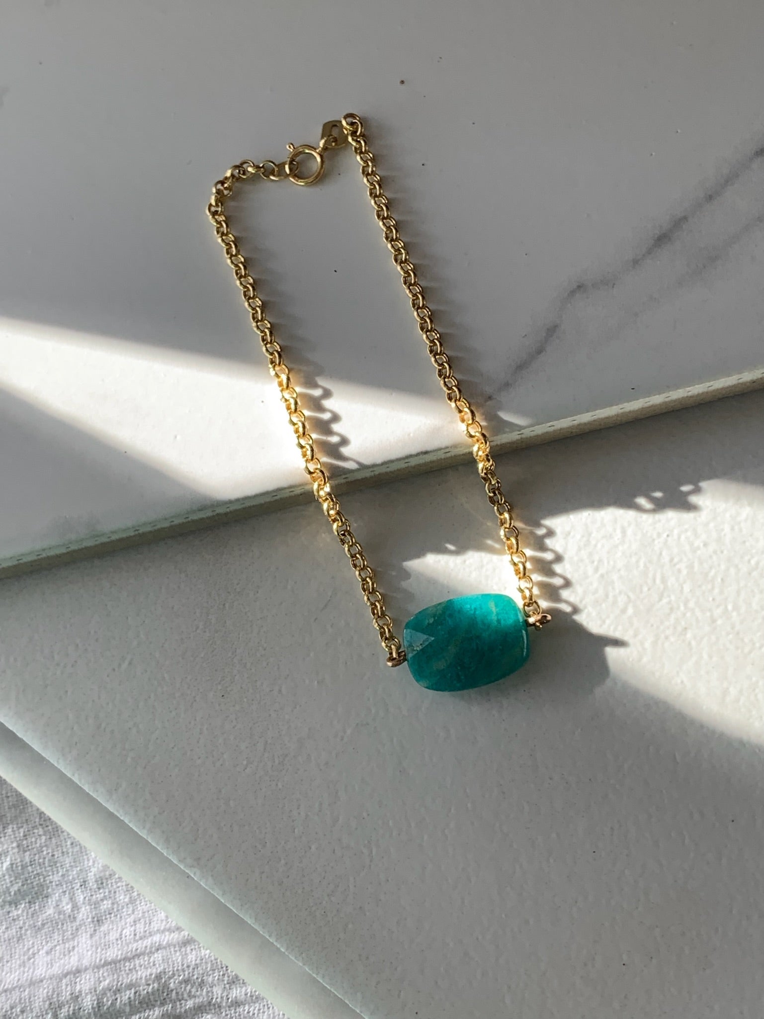 14k Gold Amazonite Bracelet