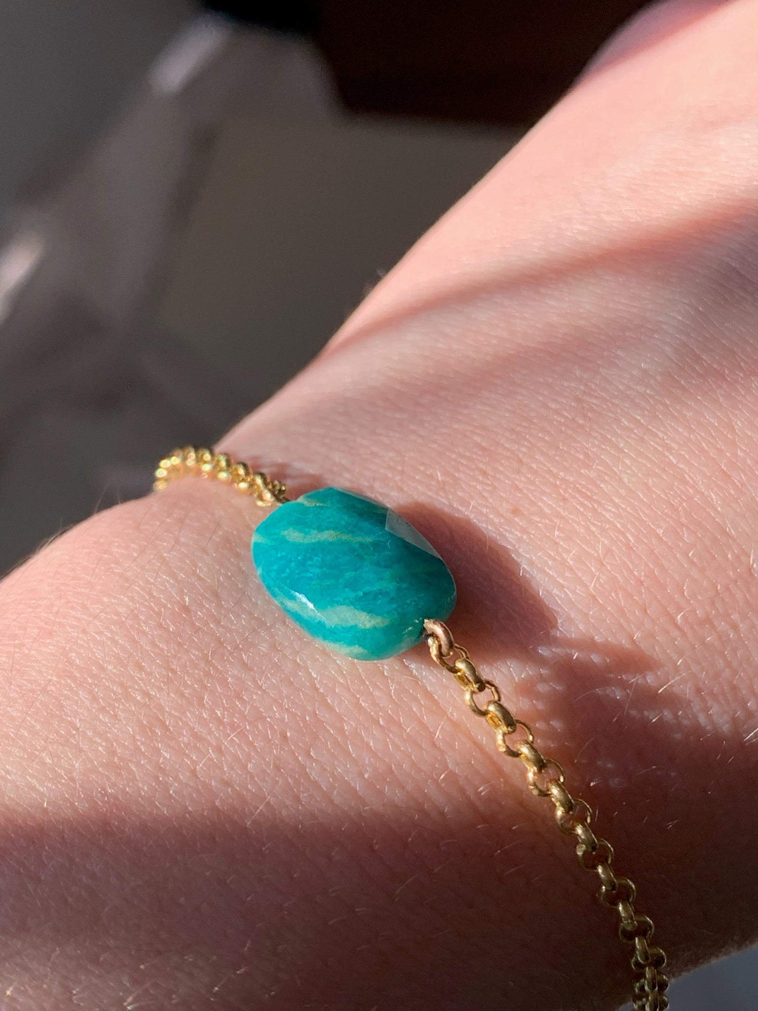 14k Gold Amazonite Bracelet