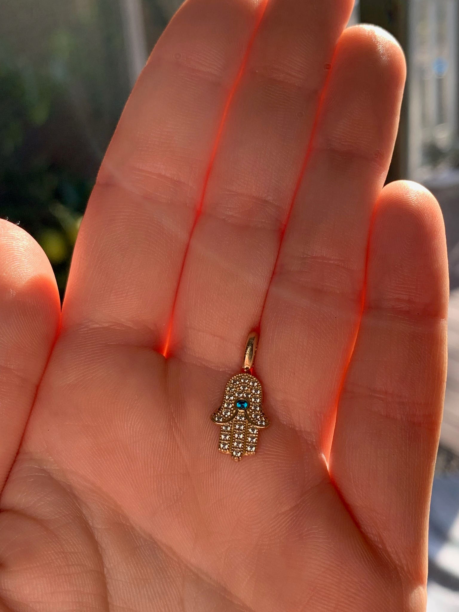 14k Gold Hamsa Pendant