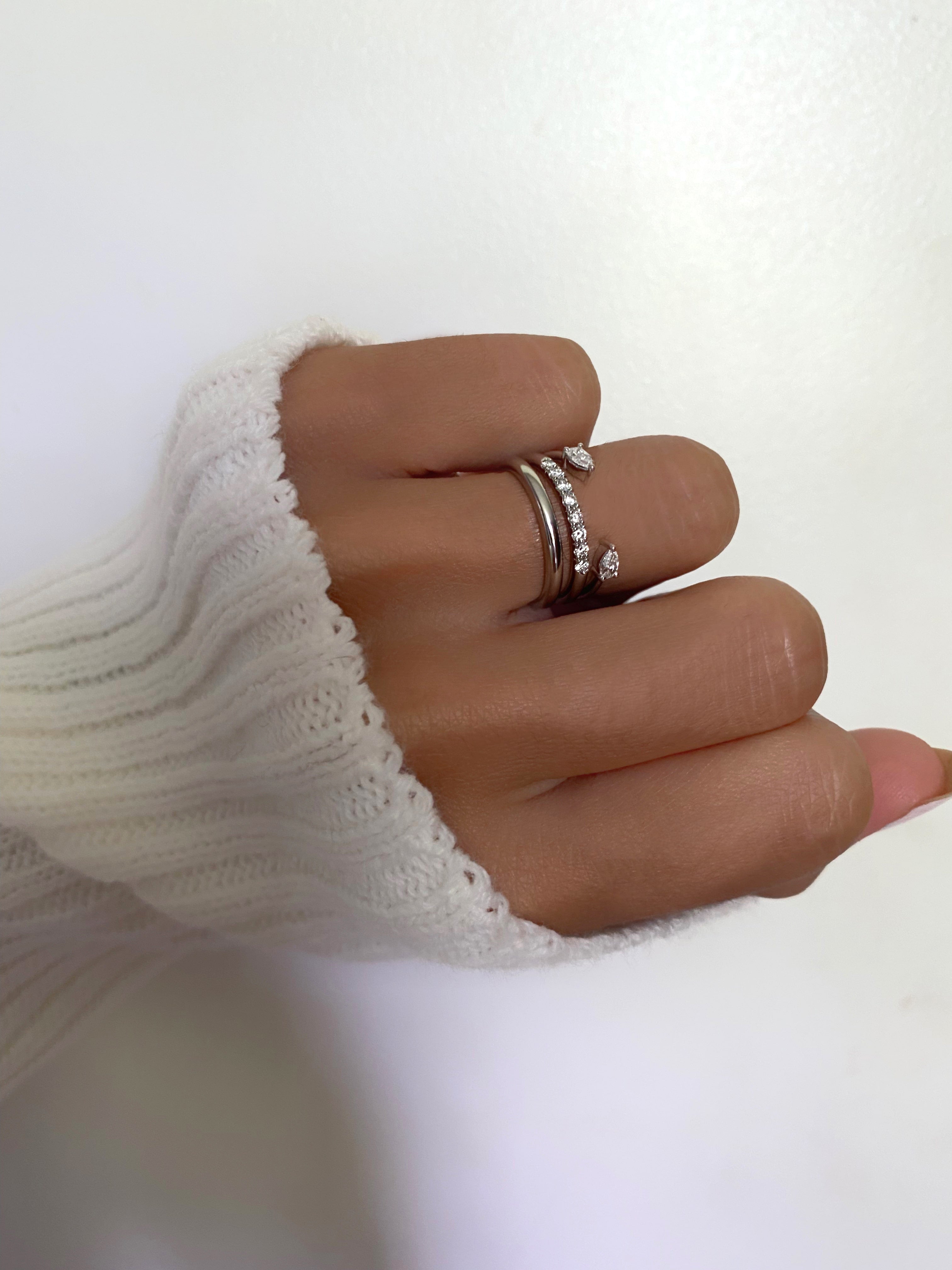 Open Pear Diamond Custom Wedding Band