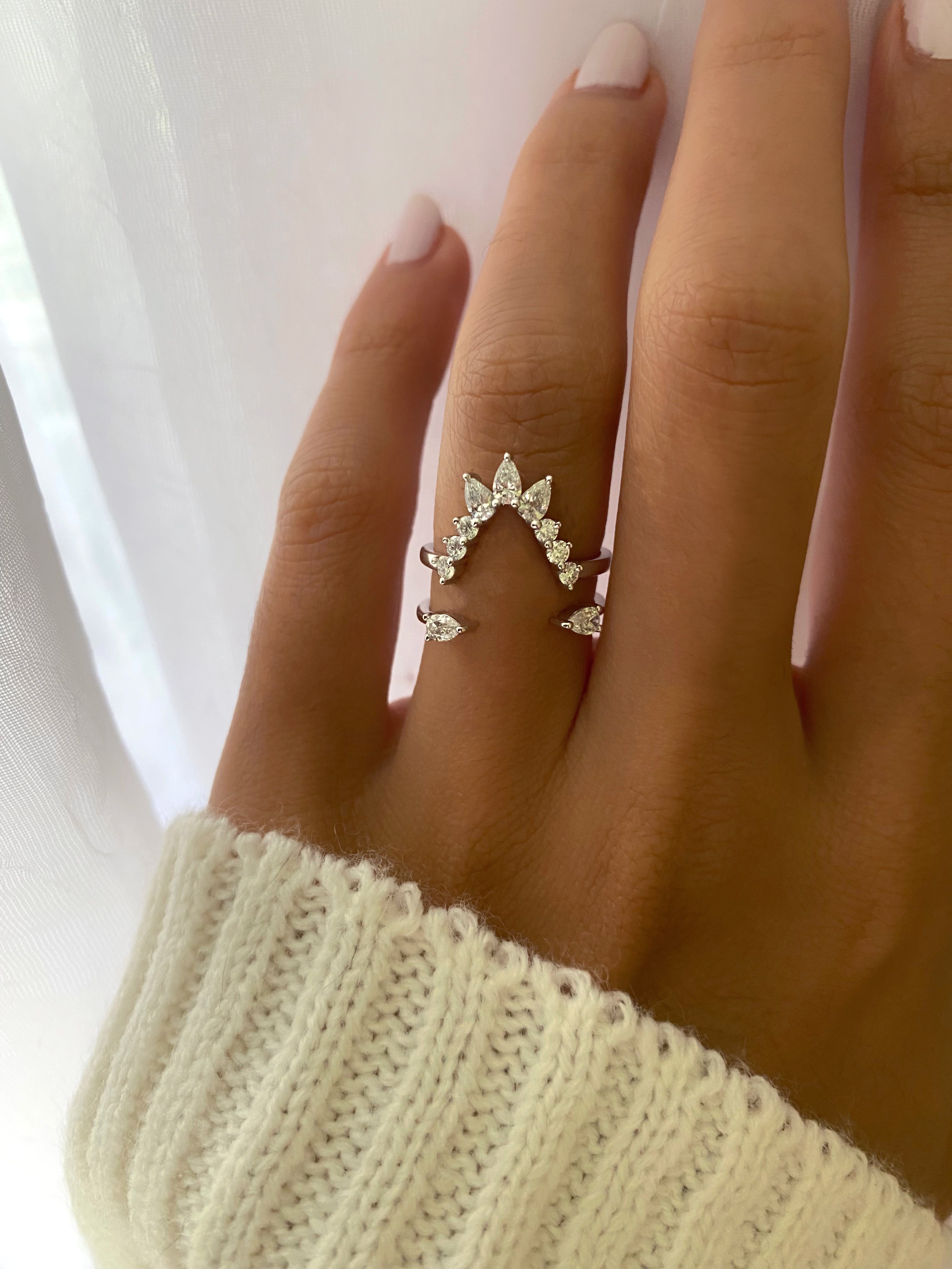 Diamond Chevron Custom Wedding Band