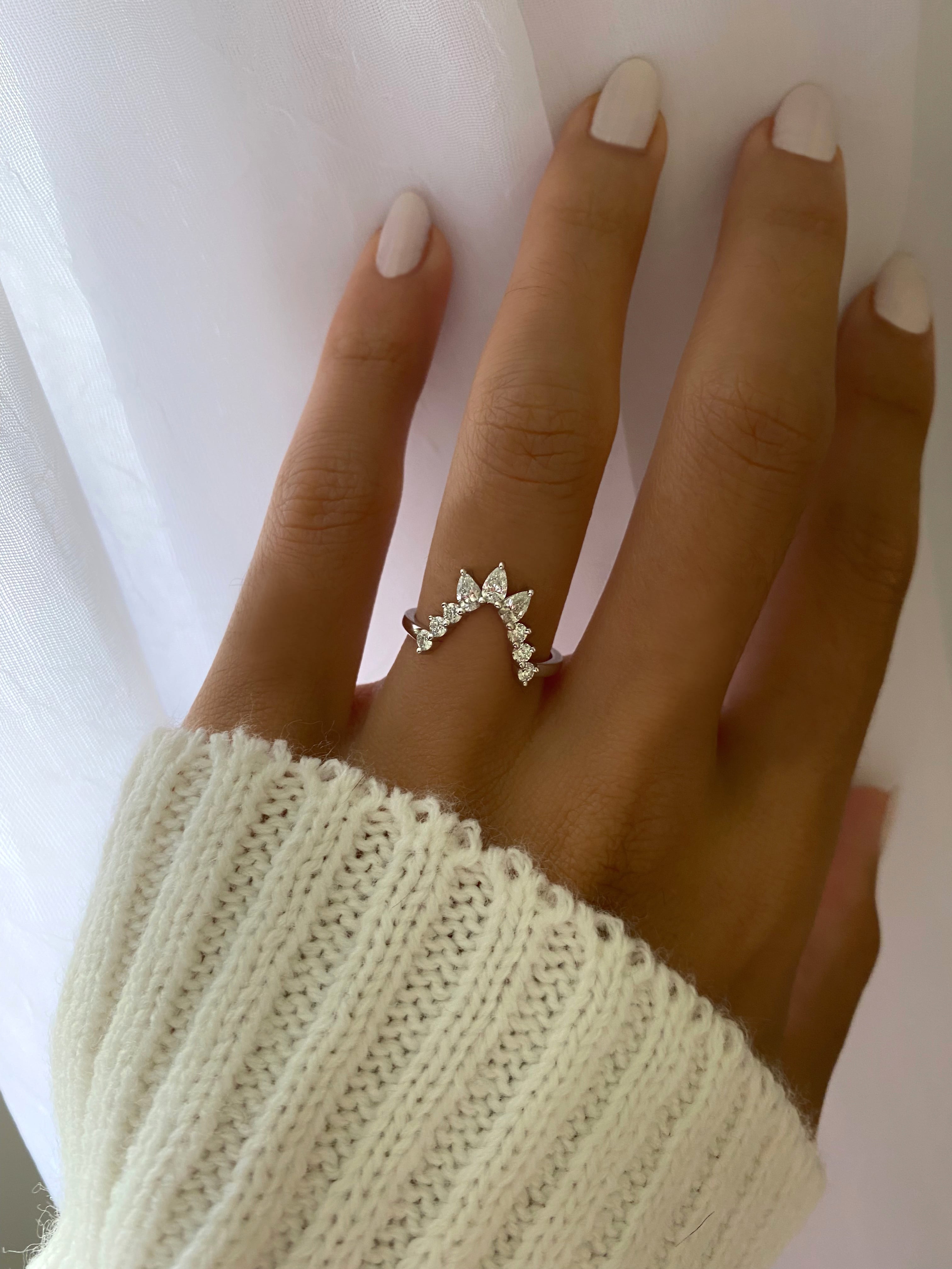 Diamond Chevron Custom Wedding Band