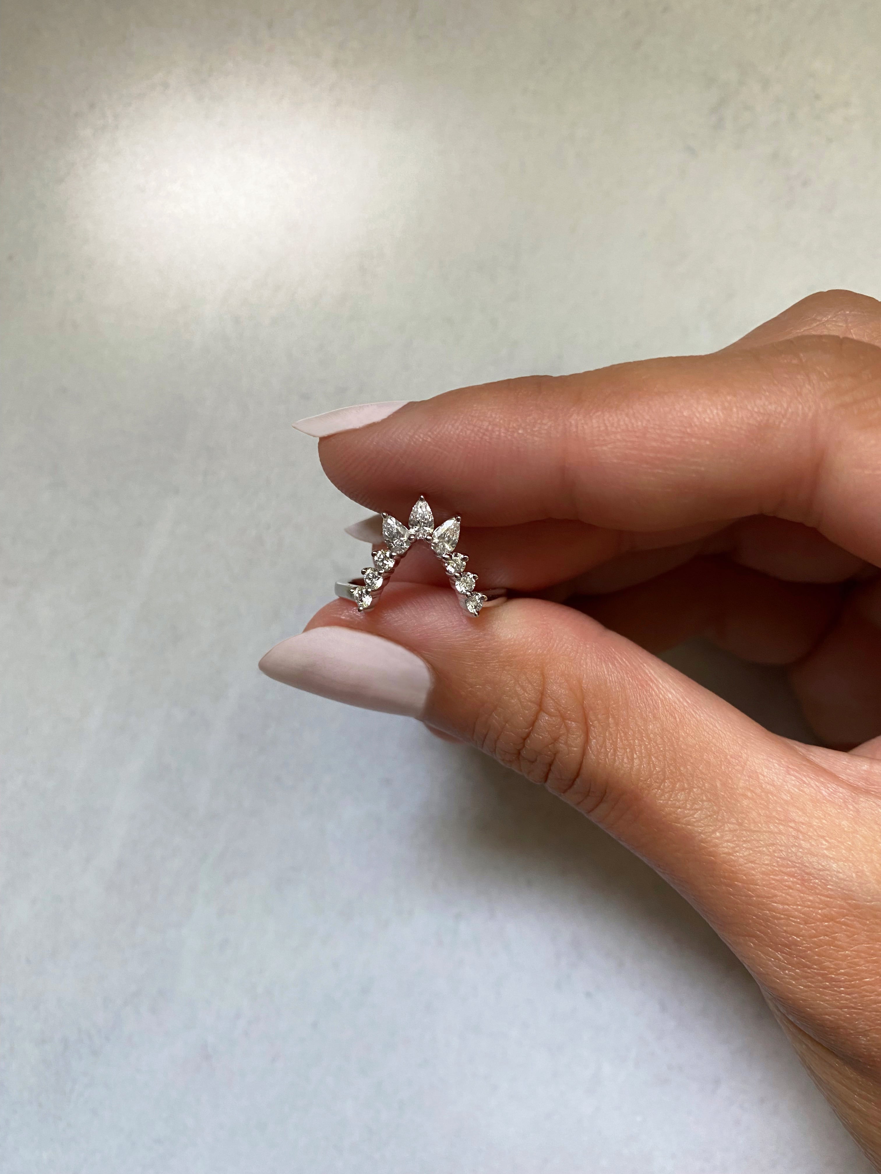 Diamond Chevron Custom Wedding Band