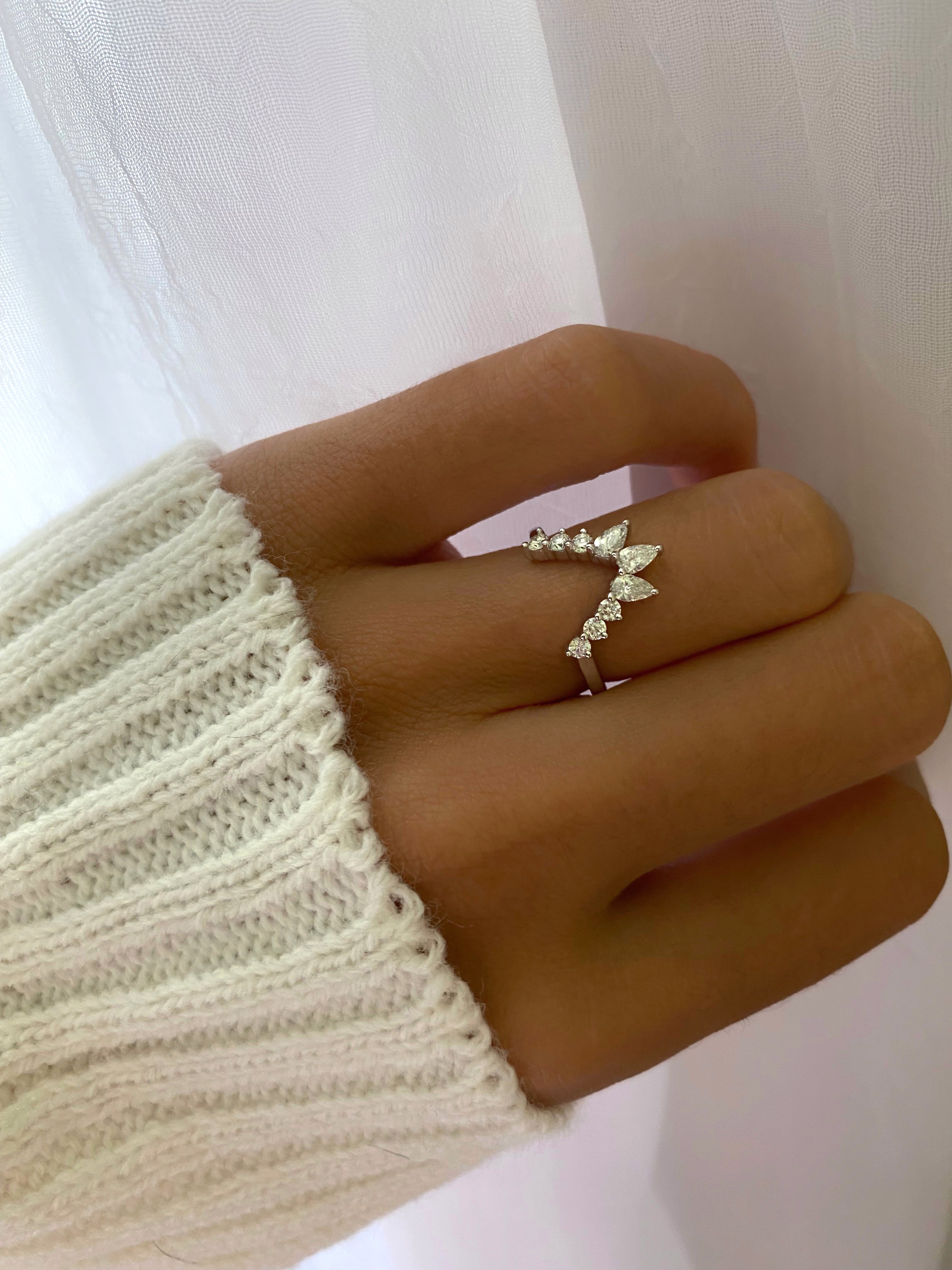 Diamond Chevron Custom Wedding Band