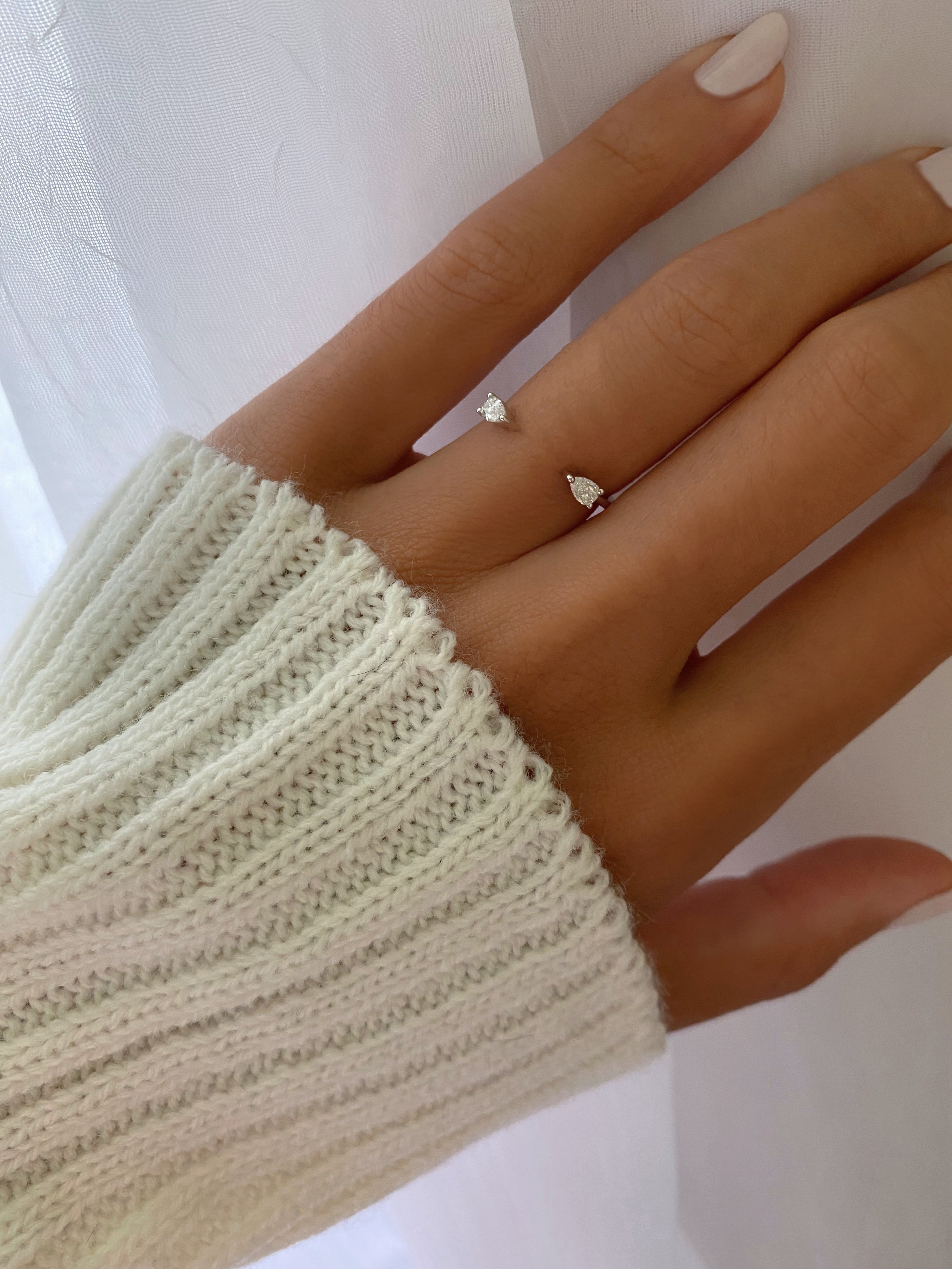 Open Pear Diamond Custom Wedding Band