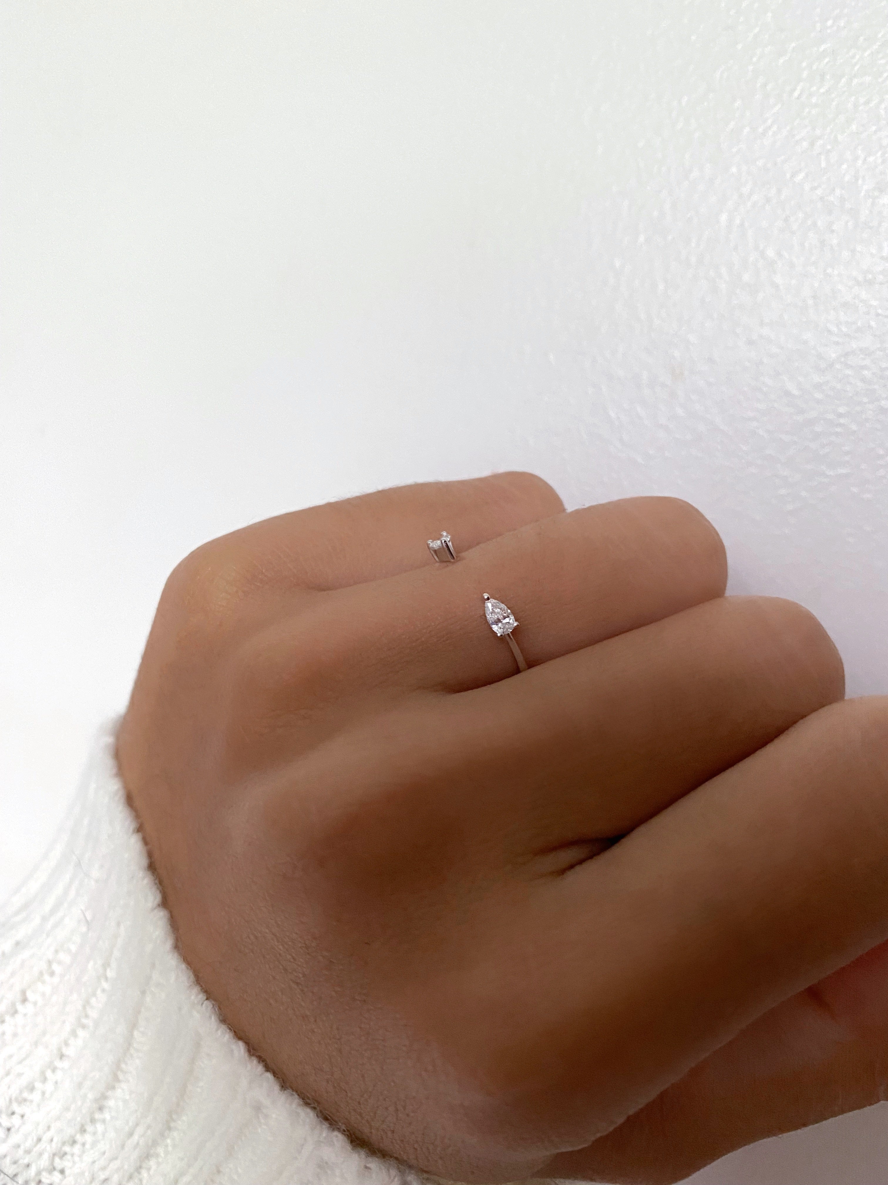 Open Pear Diamond Custom Wedding Band
