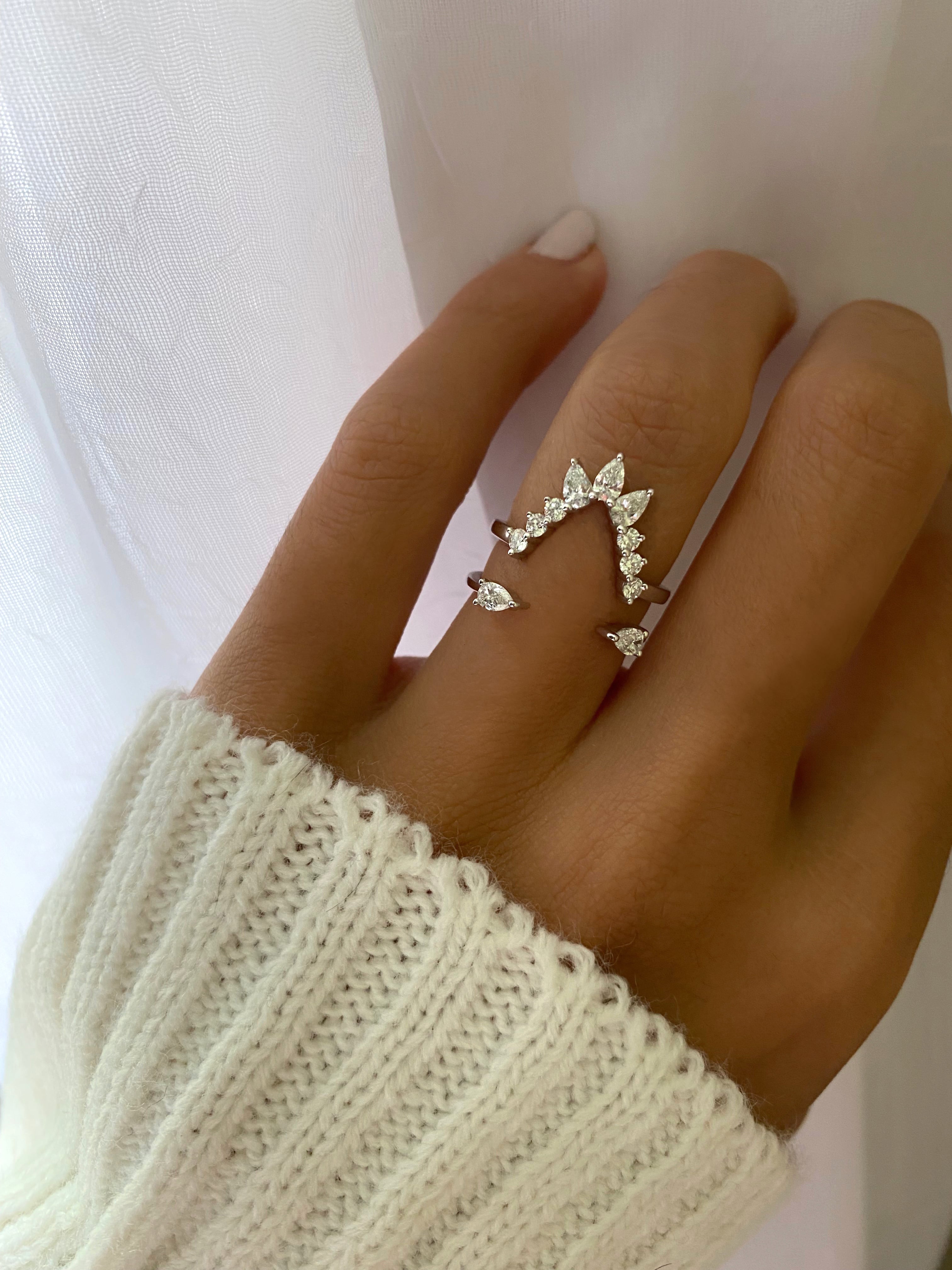 Diamond Chevron Custom Wedding Band
