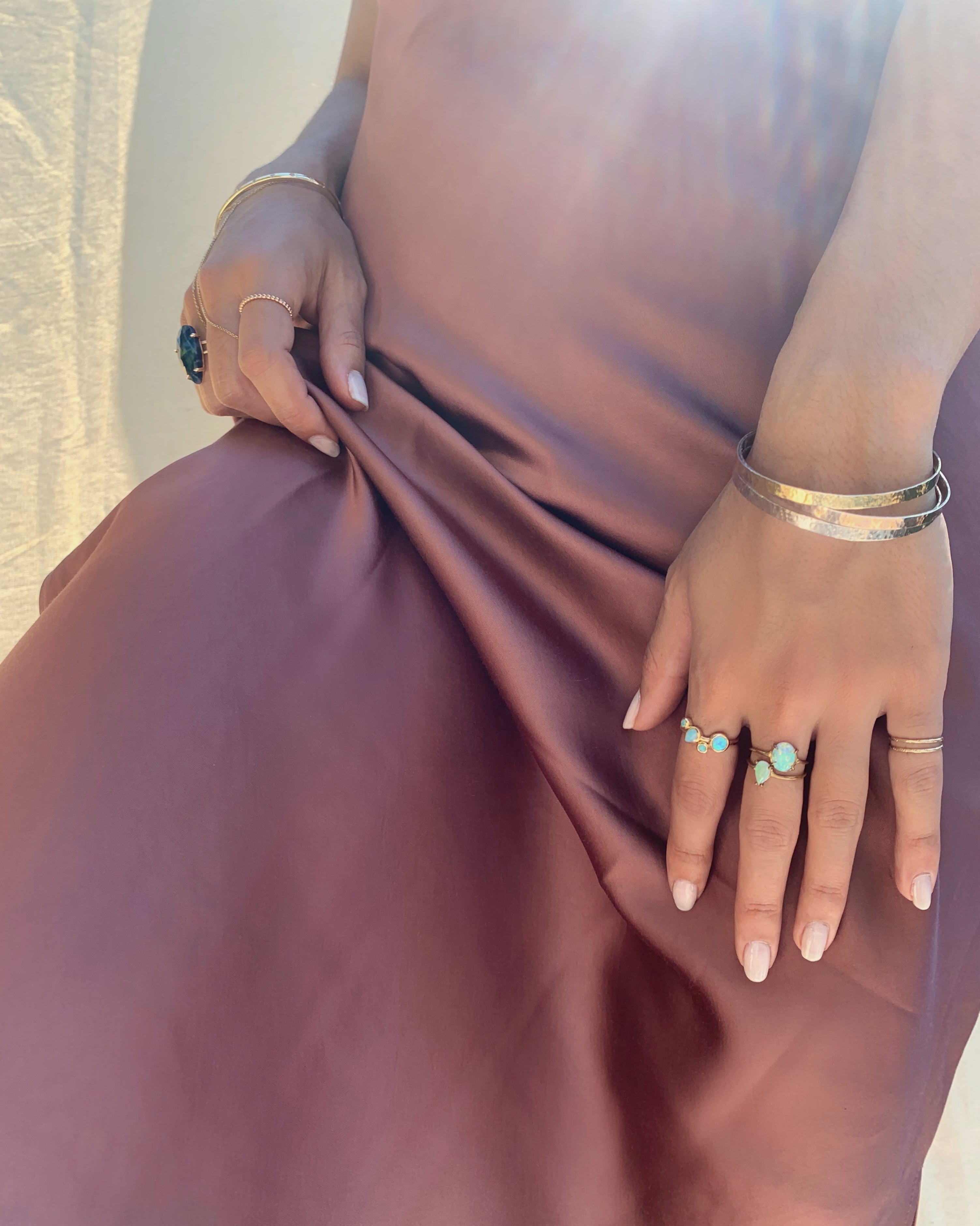 Natural Teardrop Opal Ring