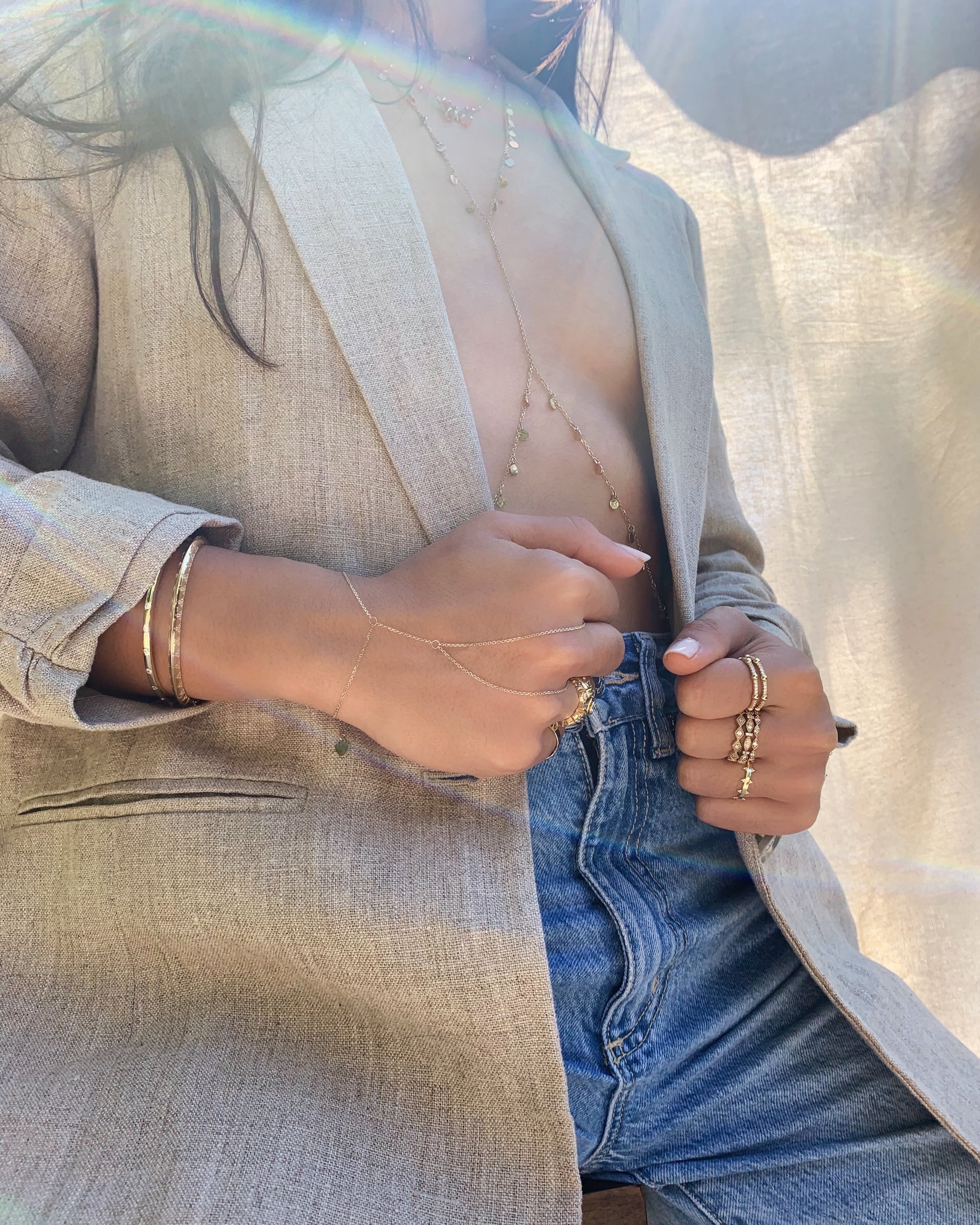 14k Solid Gold Kayra Body Chain