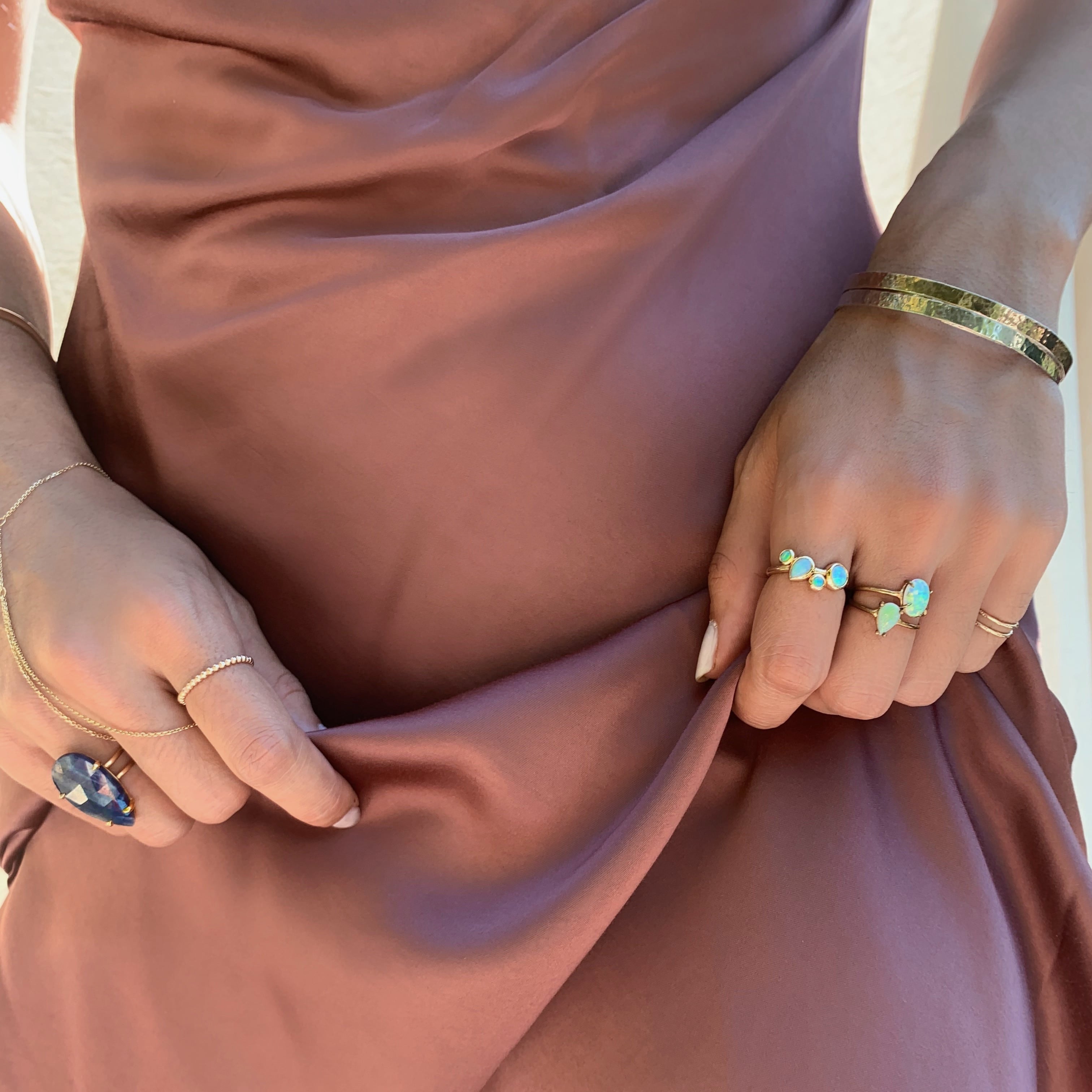 Natural Teardrop Opal Ring