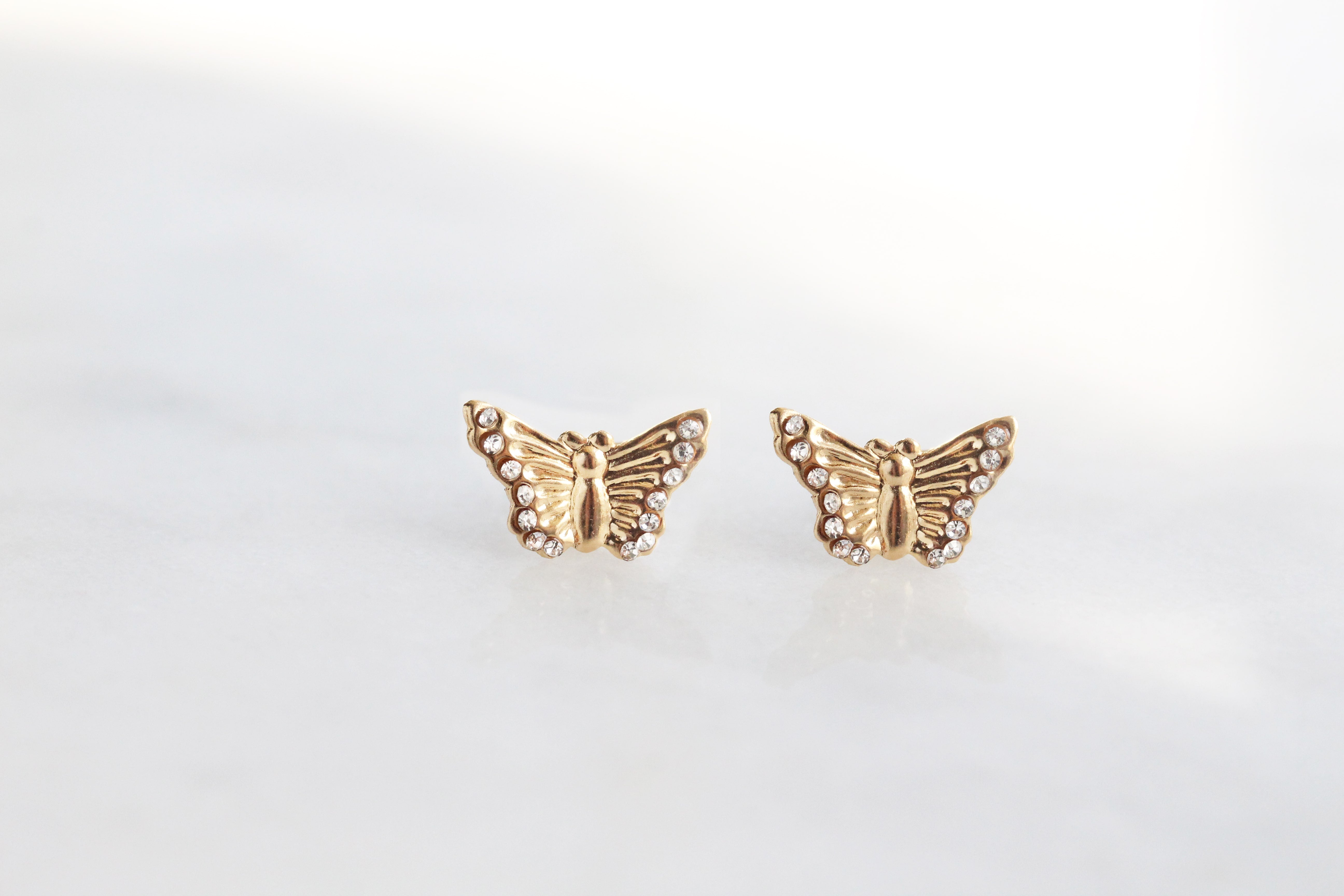 Gold Butterfly Earrings