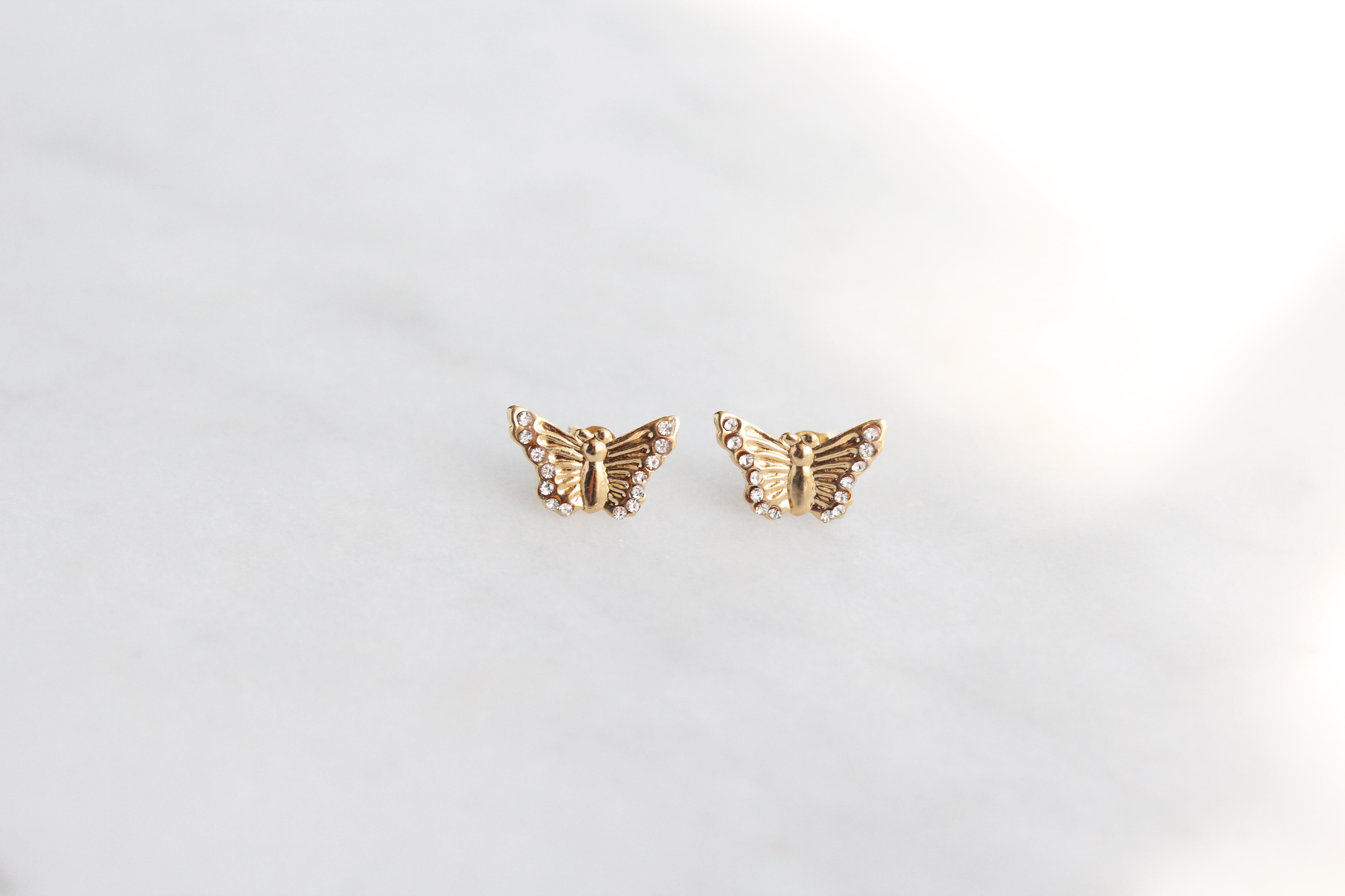 Gold Butterfly Earrings